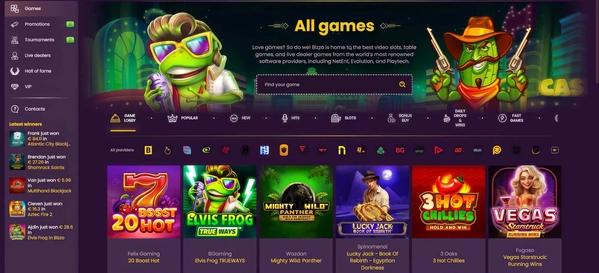 Bizzo Casino's slots.