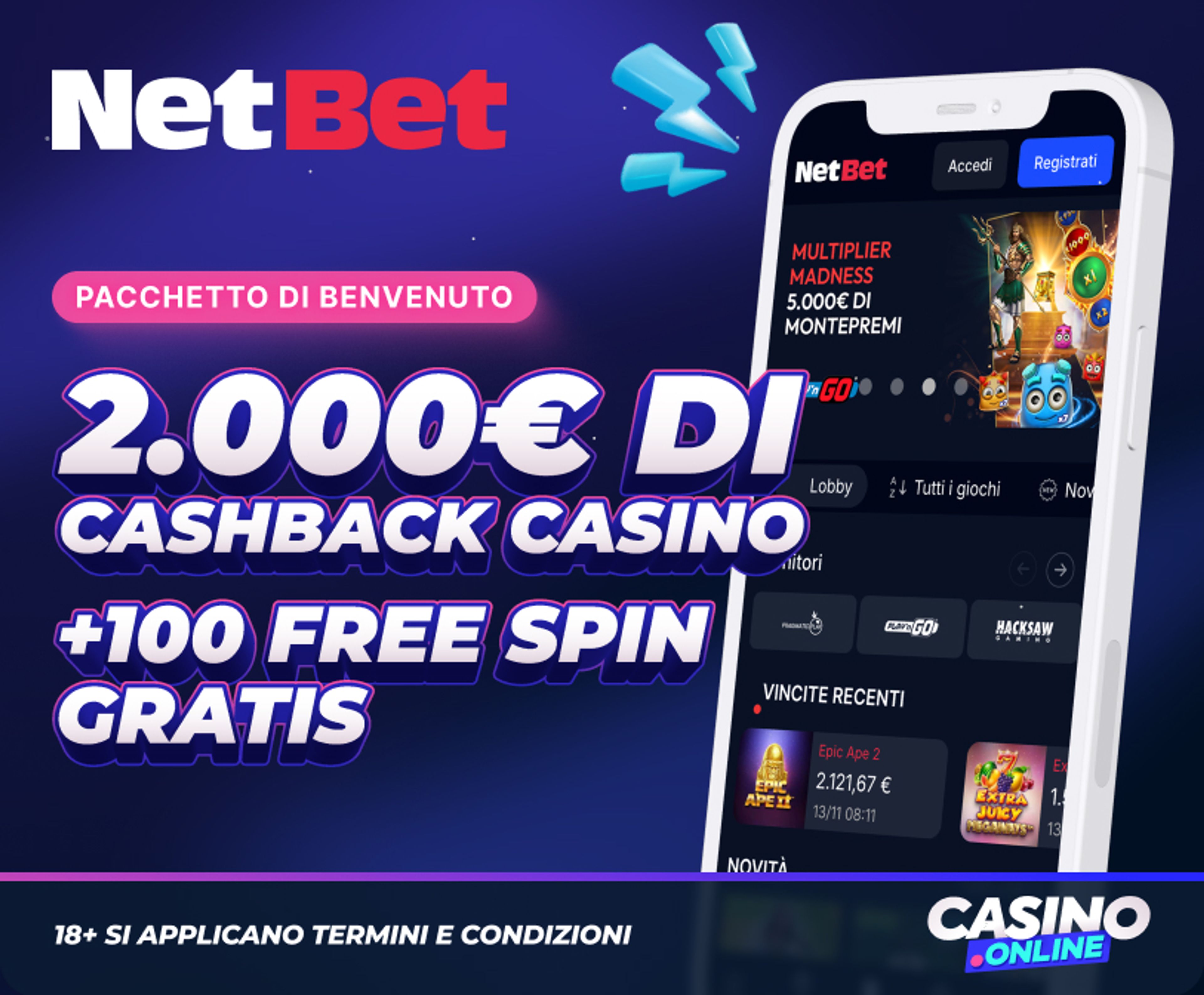 Netbet Casino Bonus Benvenuto