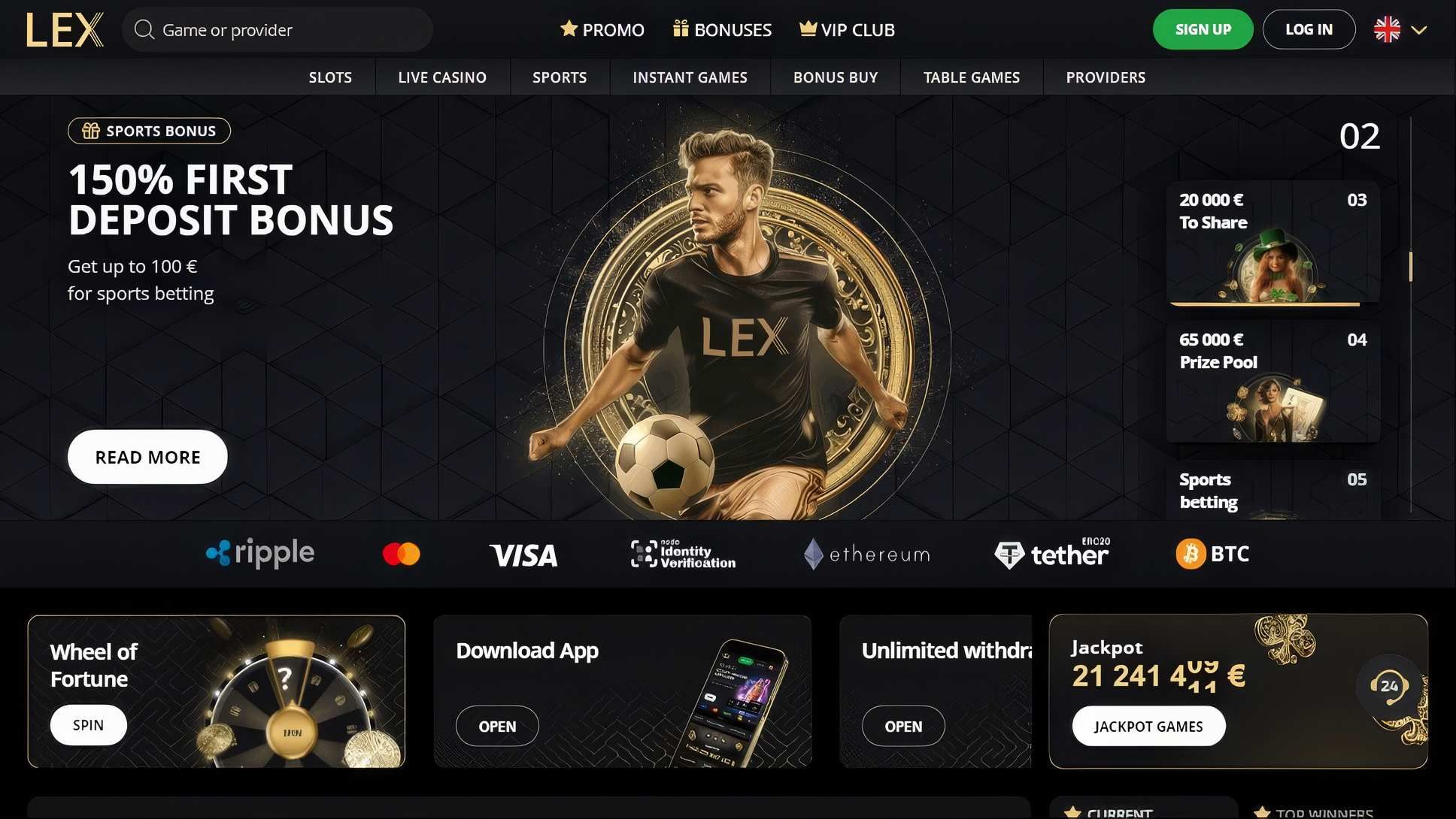 Lex Casino desktop screenshot 1