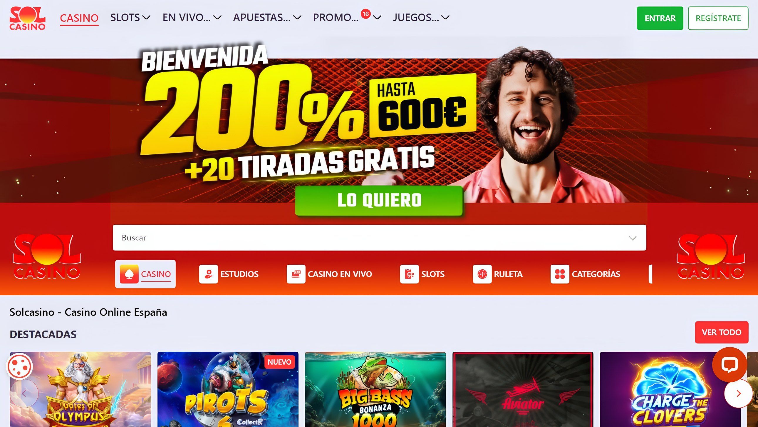 SolCasino.es desktop screenshot 1