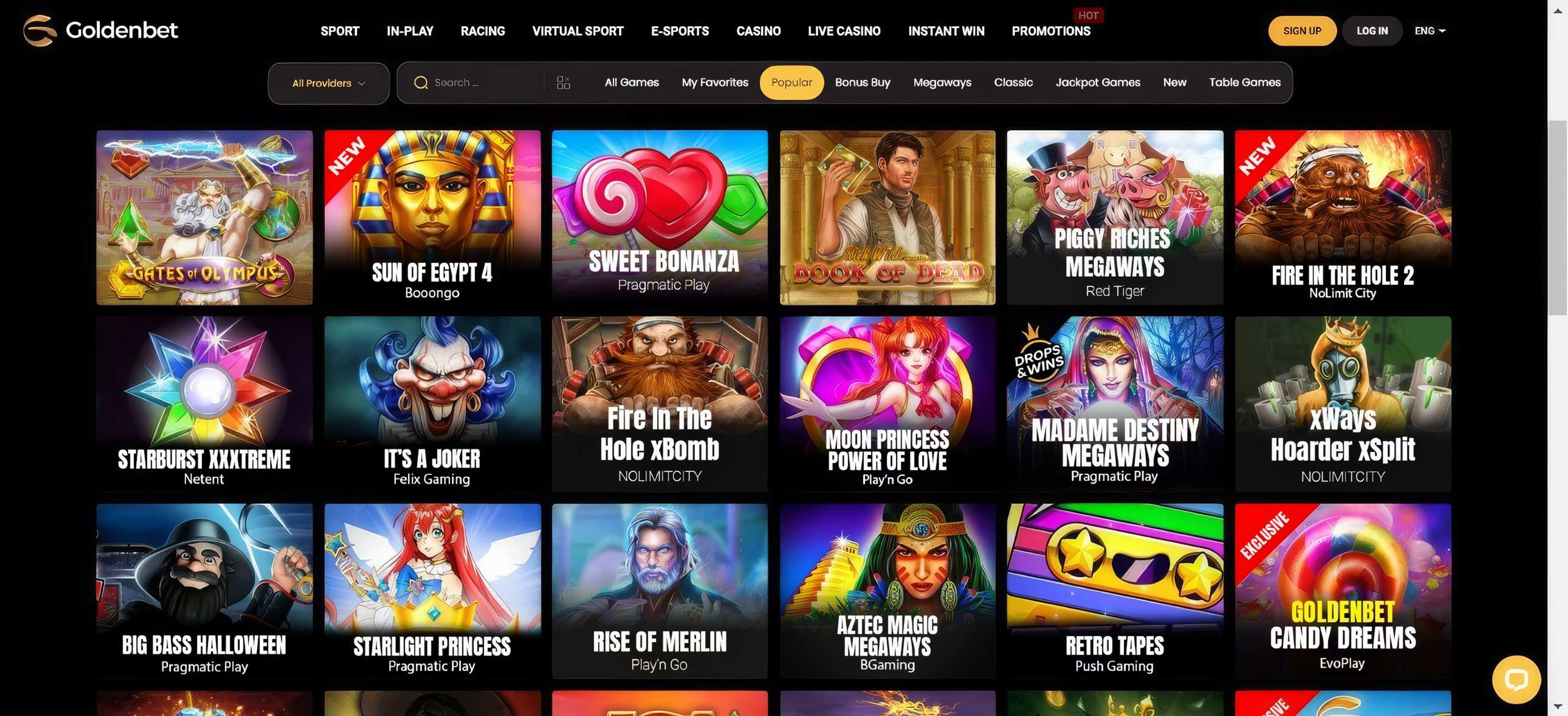 Goldenbet desktop screenshot 2