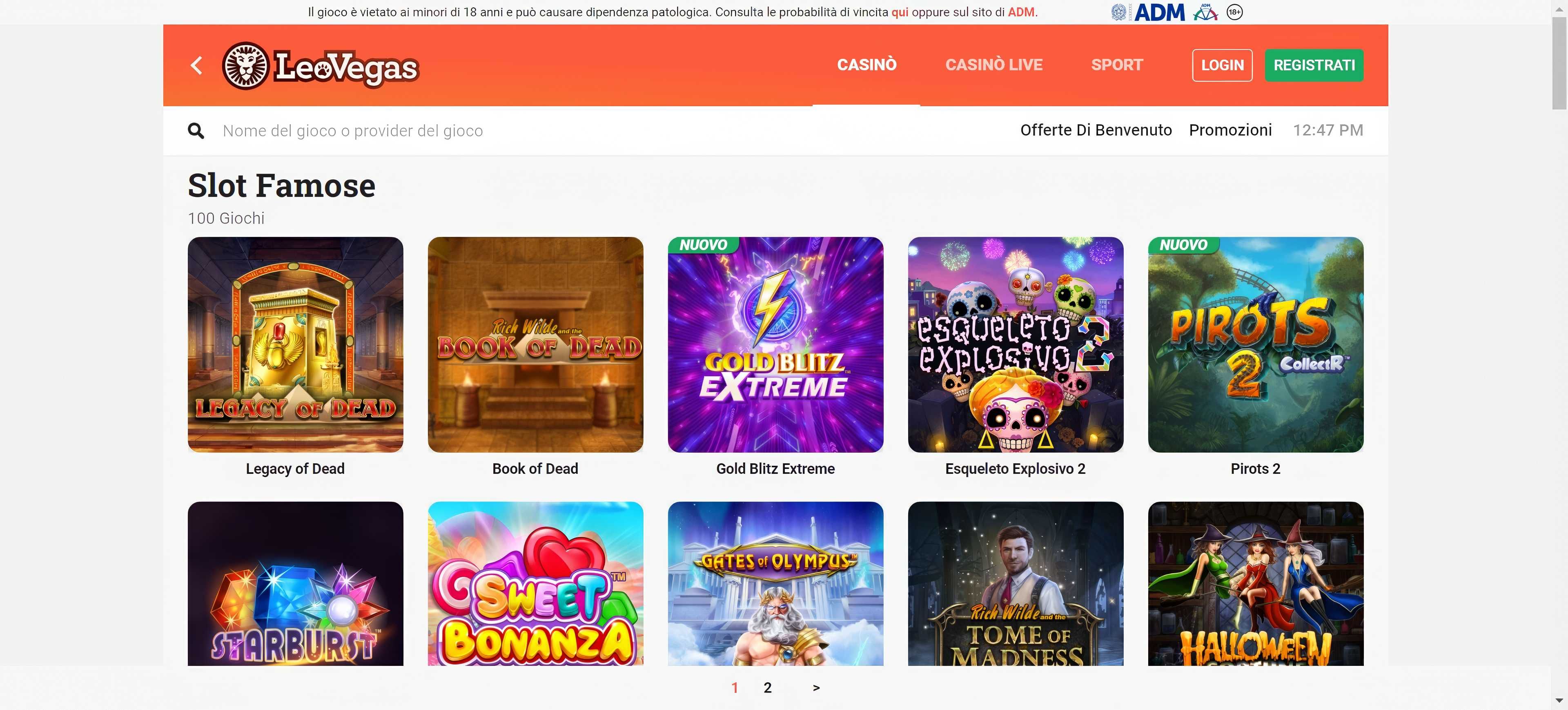 LeoVegas desktop screenshot 2