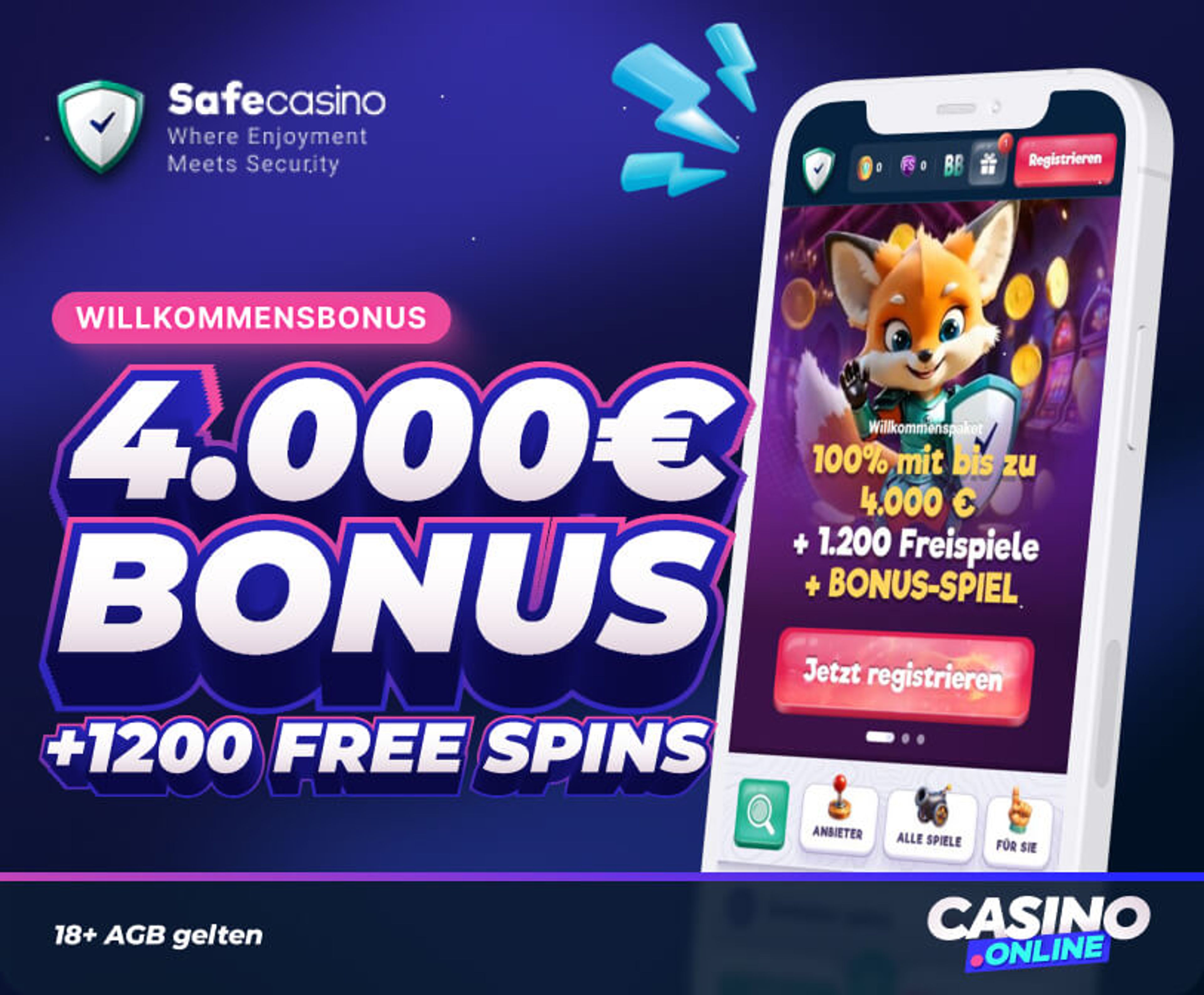 SafeCasino Willkommenspaket