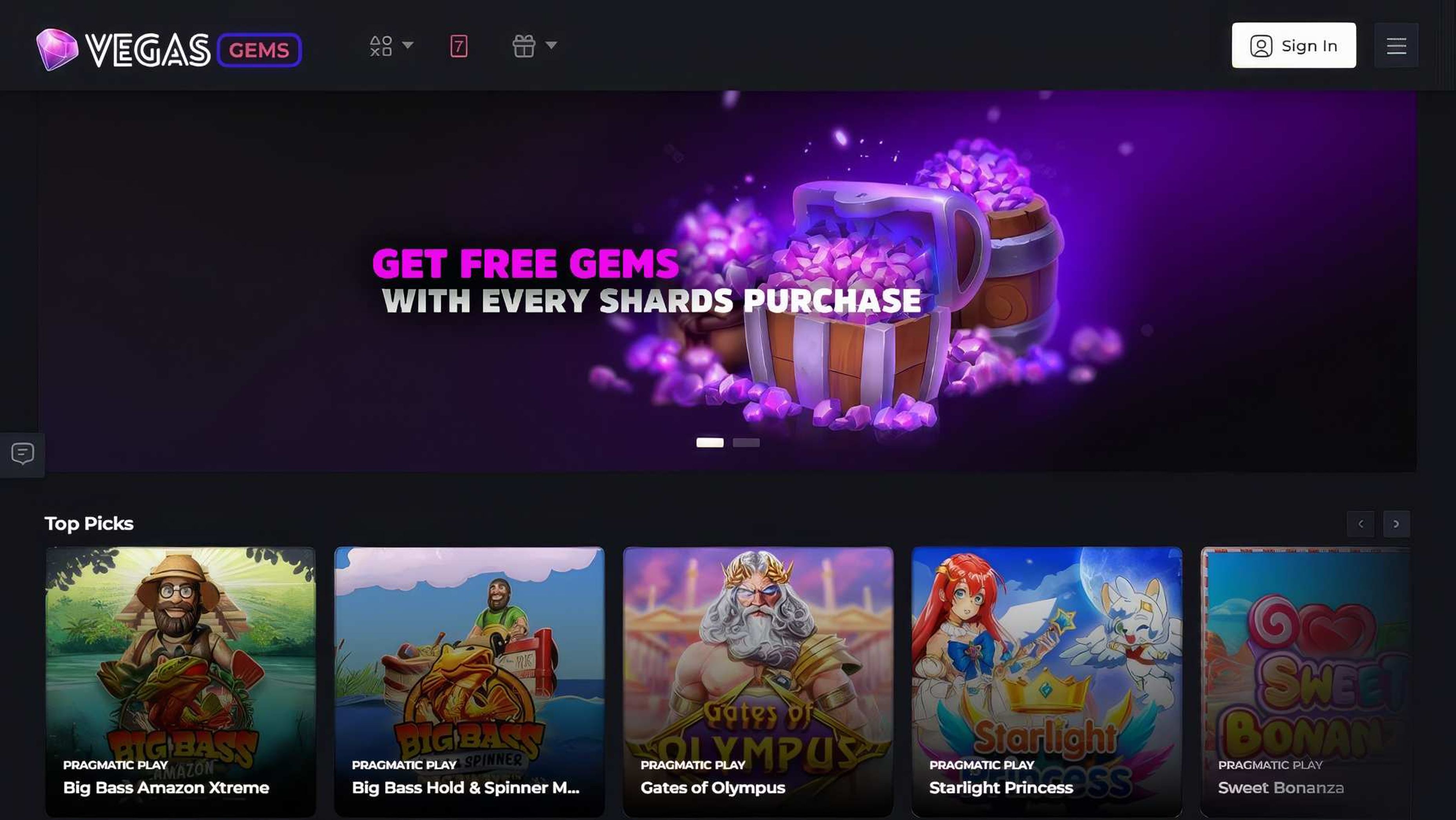 Vegas Gems desktop screenshot 2