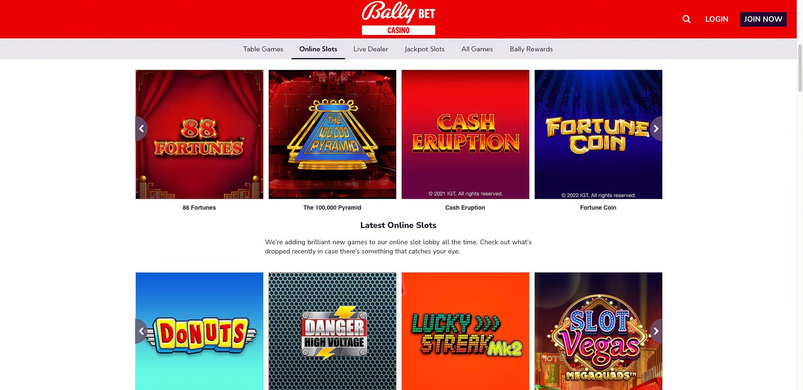Bally Bet desktop screenshot 2