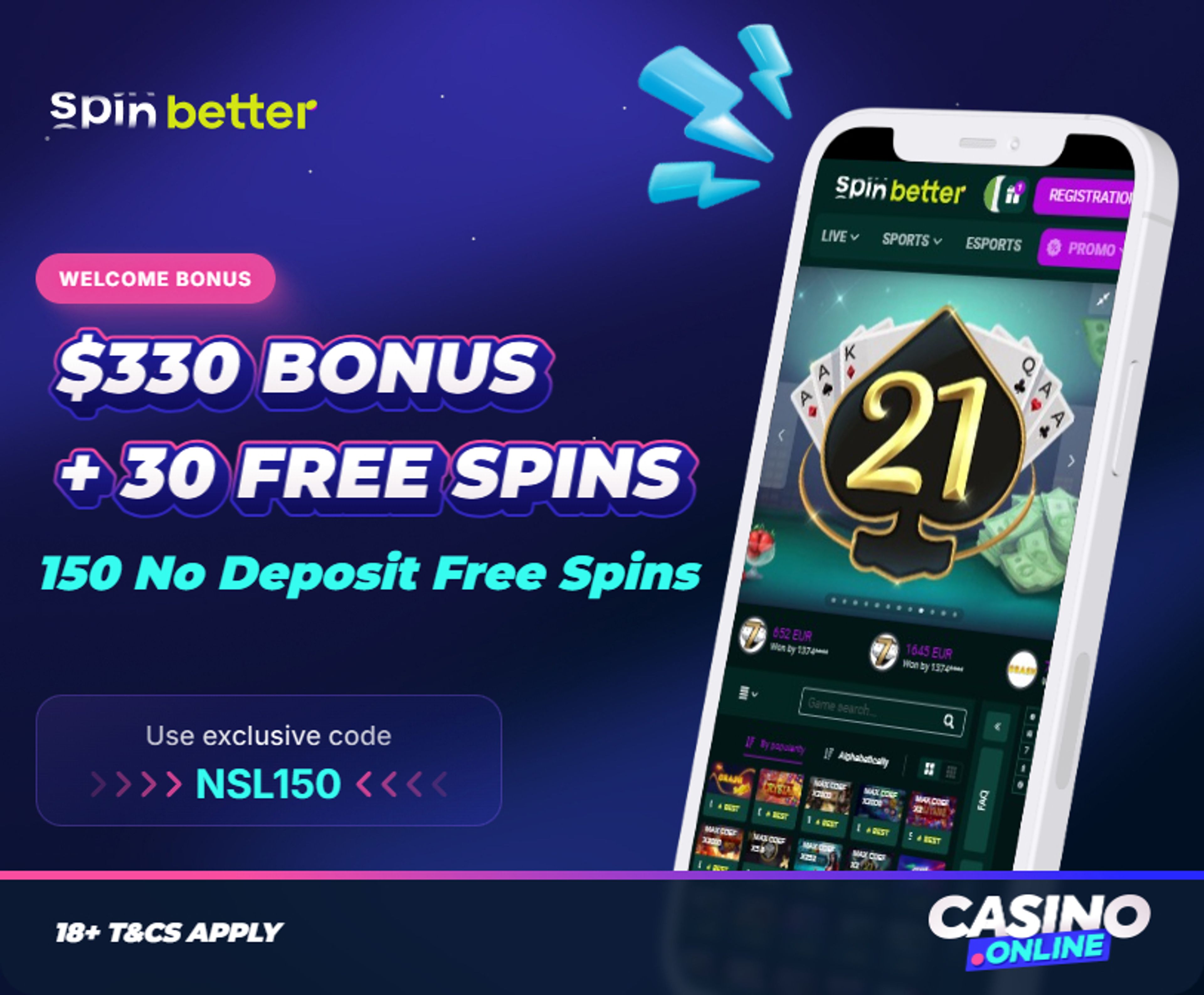 SpinBetter Casino Welcome Bonus
