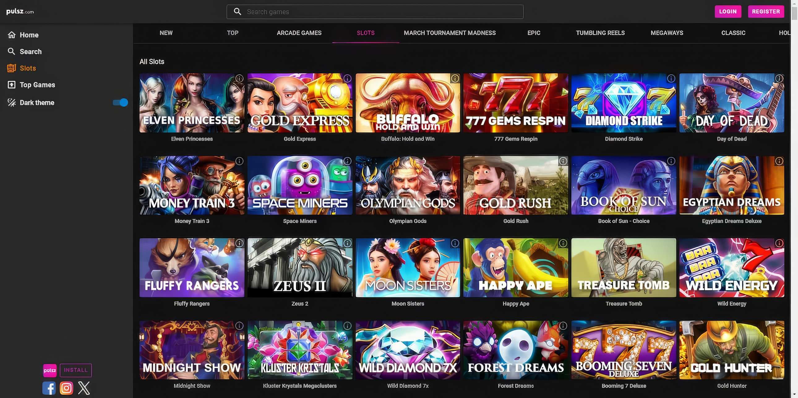 Pulsz Casino desktop screenshot 2