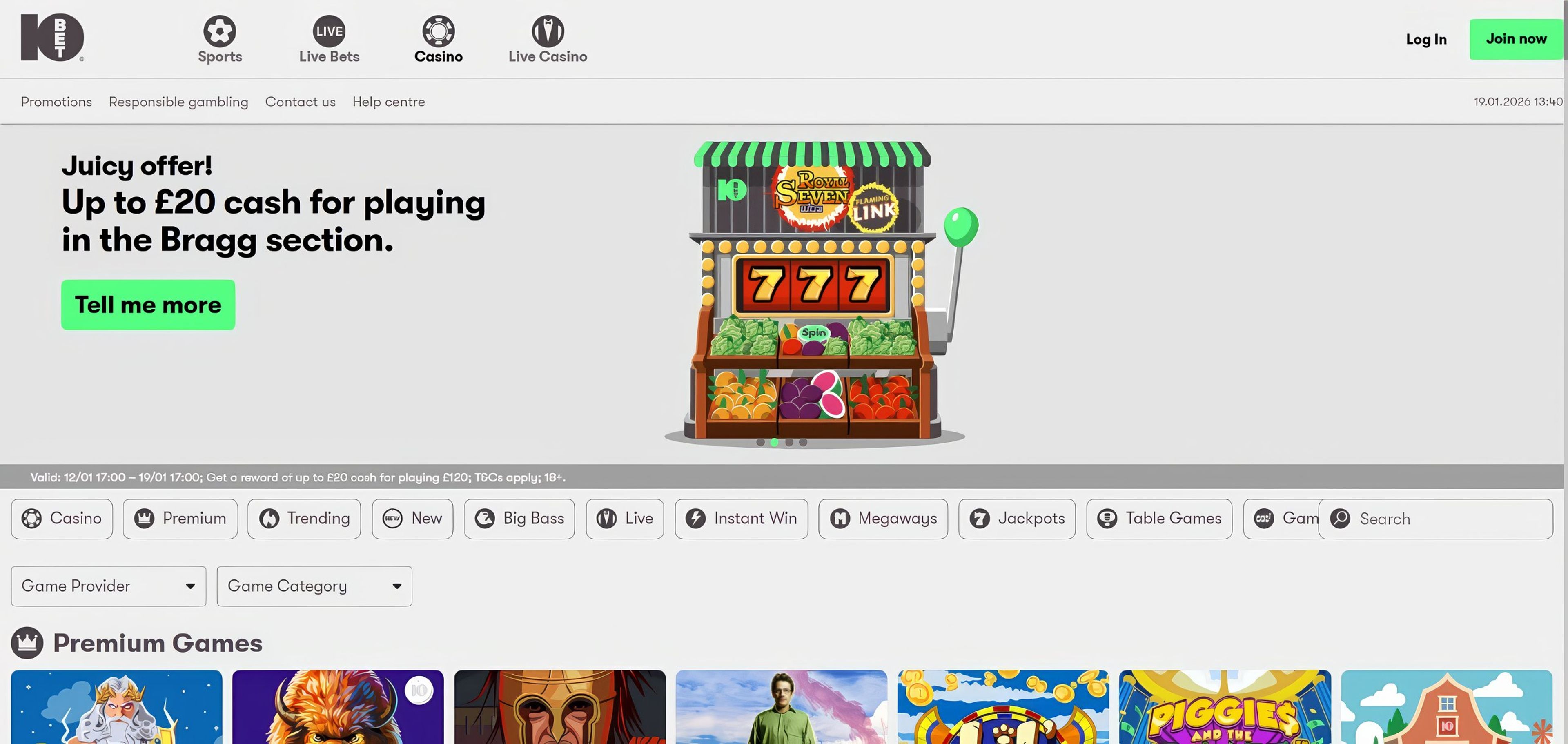 10Bet desktop screenshot 1