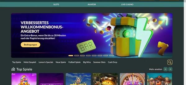 Lemon Casino Home Desktop 