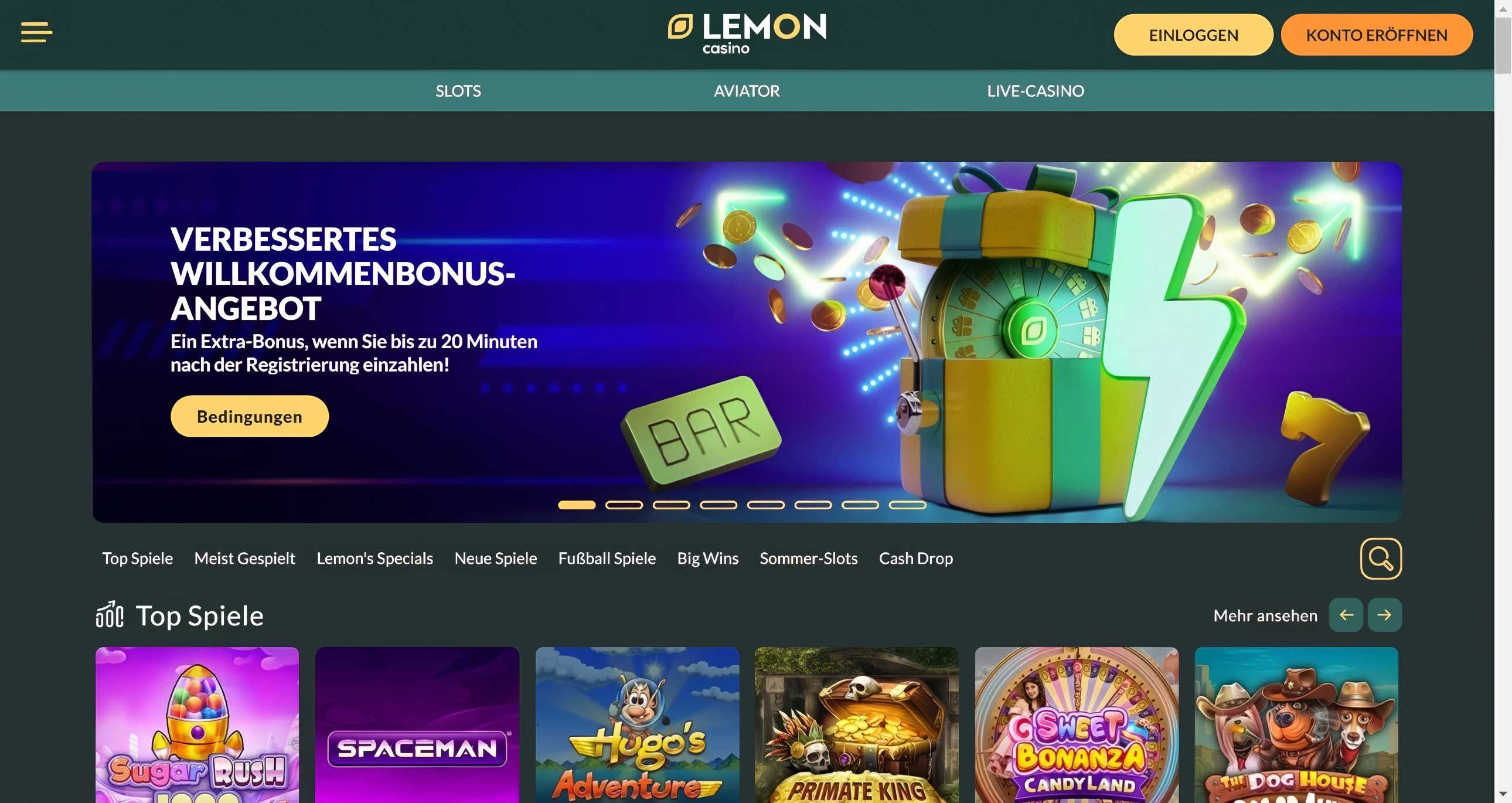 Lemon Casino desktop screenshot 1