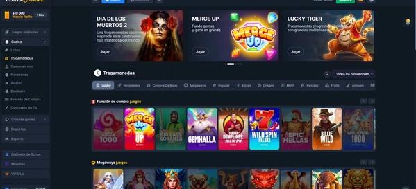 Lobby de casino de Coins.game