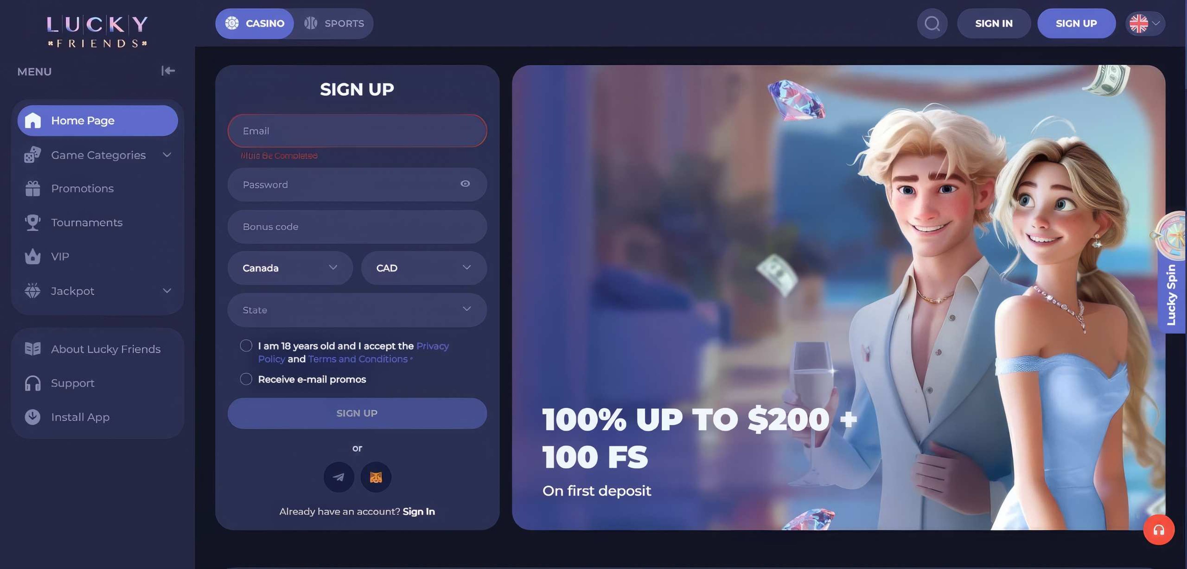 Lucky Friends desktop screenshot 2