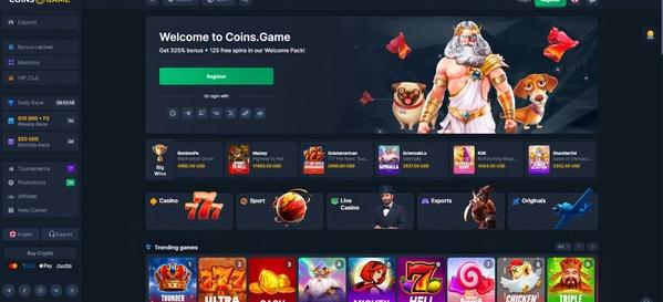 coins game desktop home