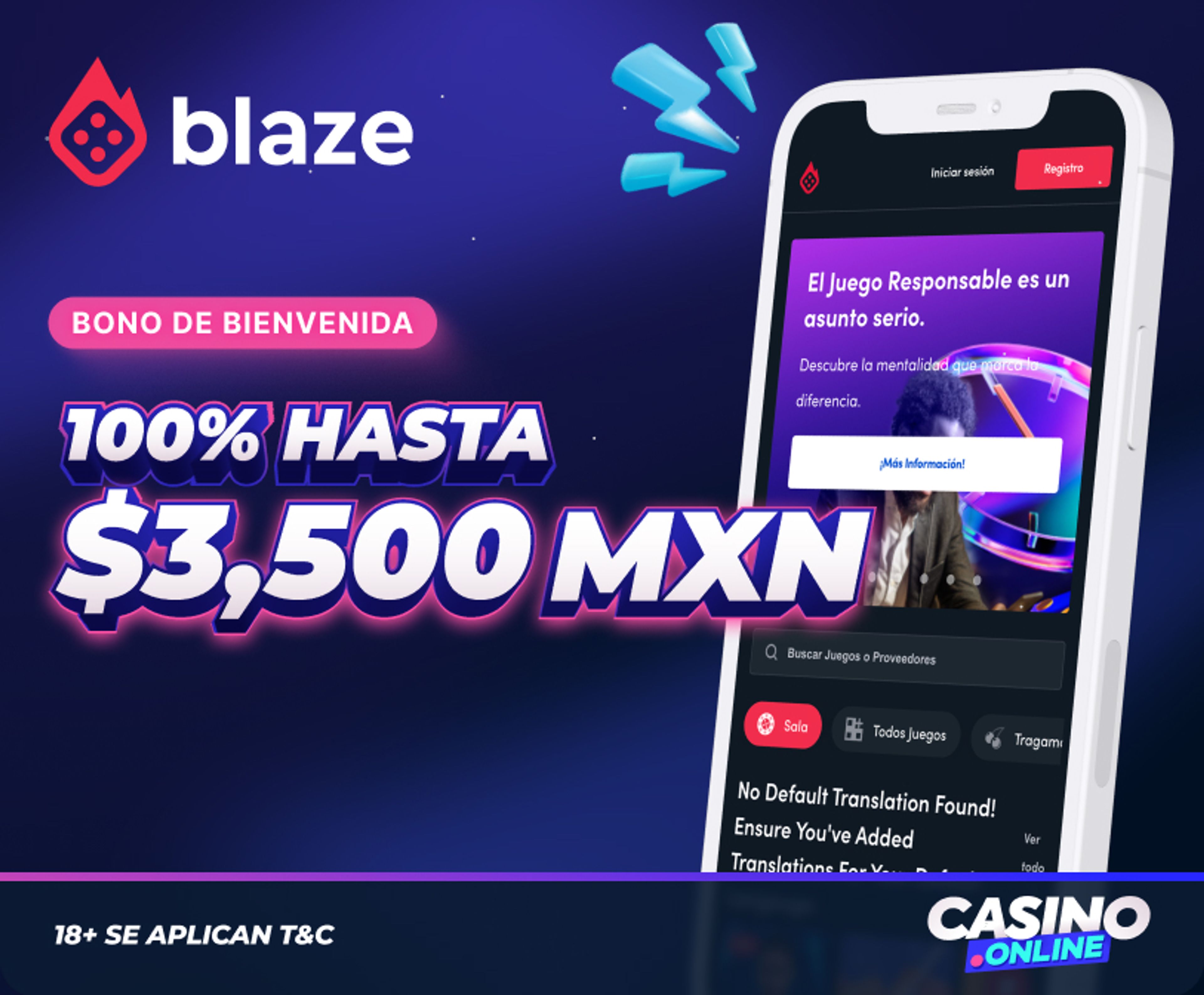 Bono de bienvenida de Blaze Casino en México.