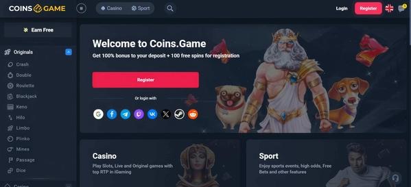 coins game desktop home