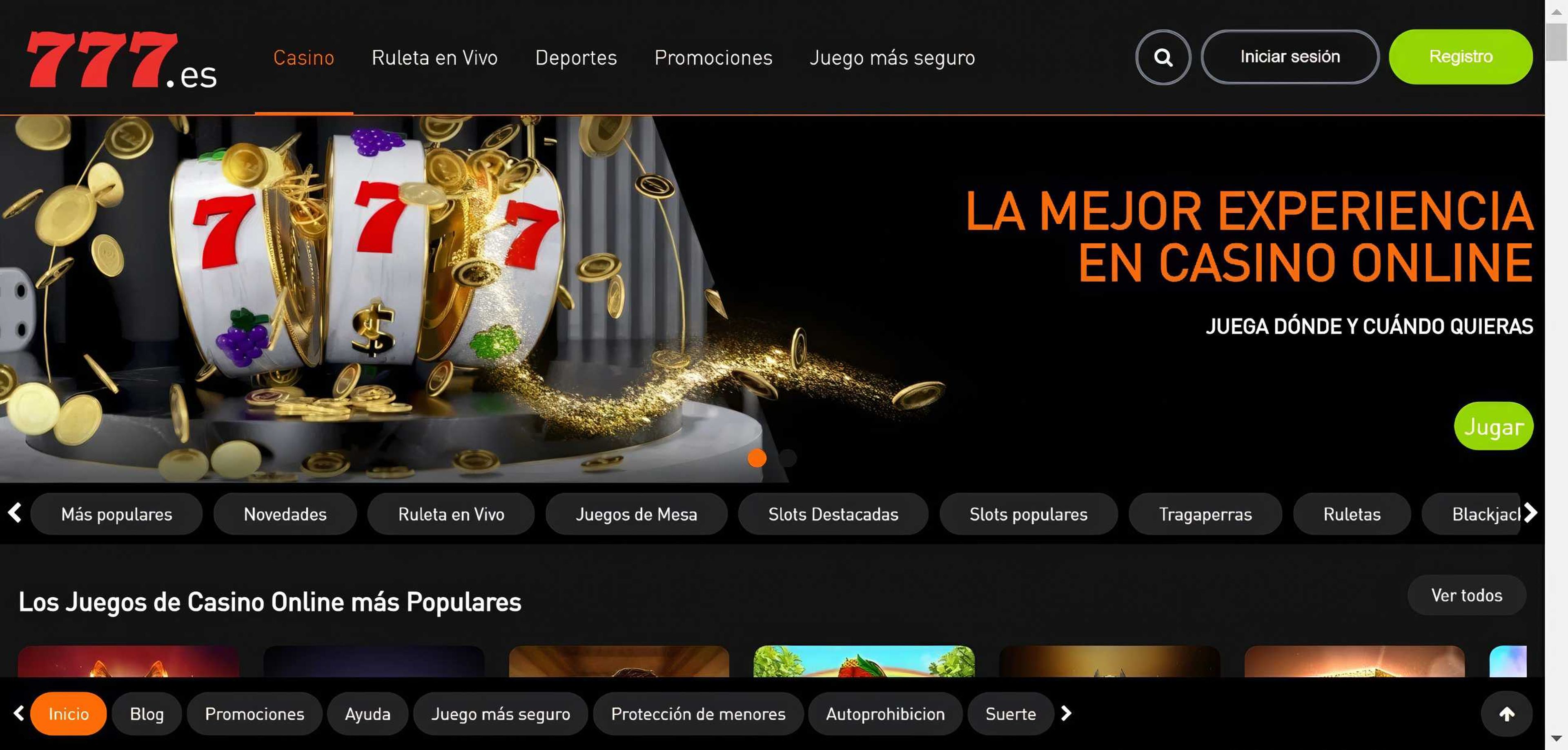 Casino777 desktop screenshot 1