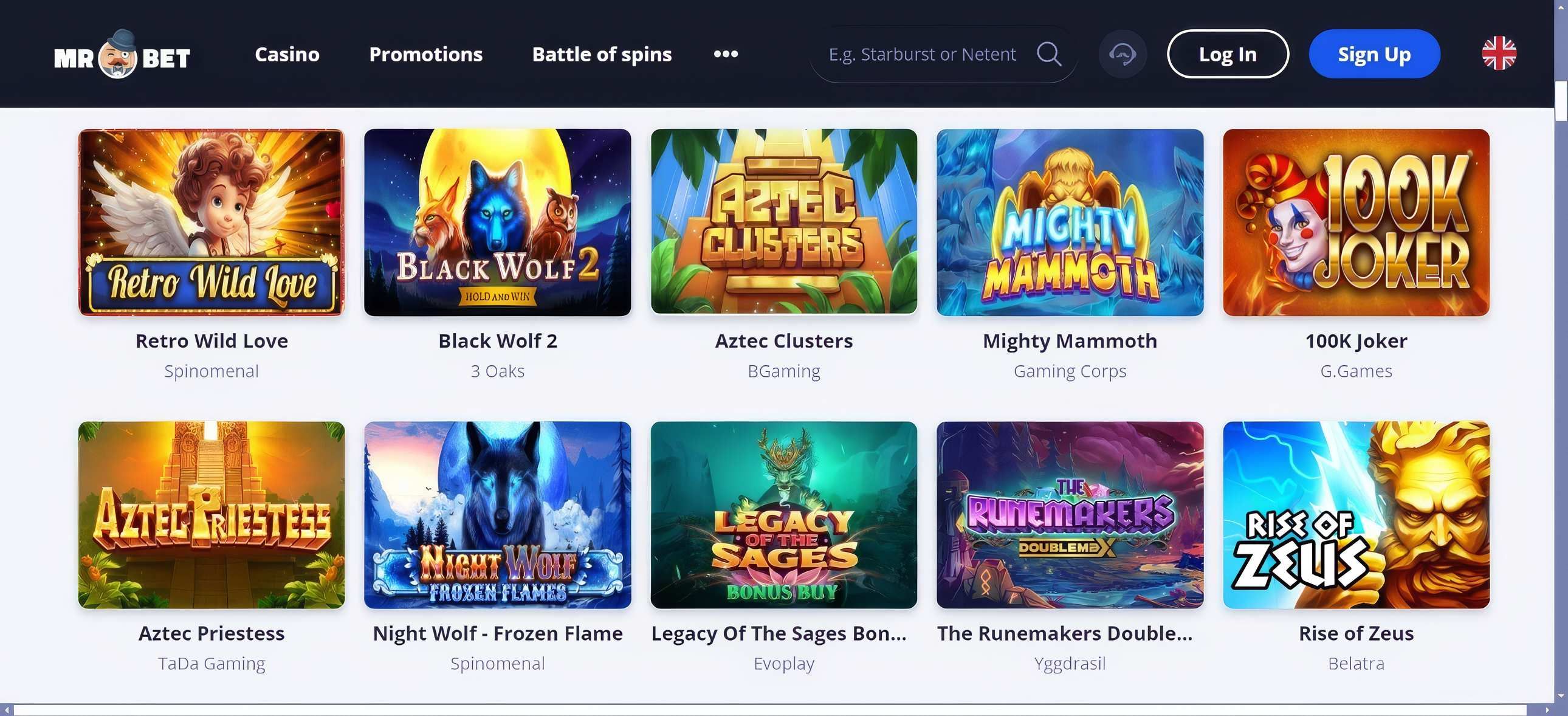 MrBet Casino desktop screenshot 2