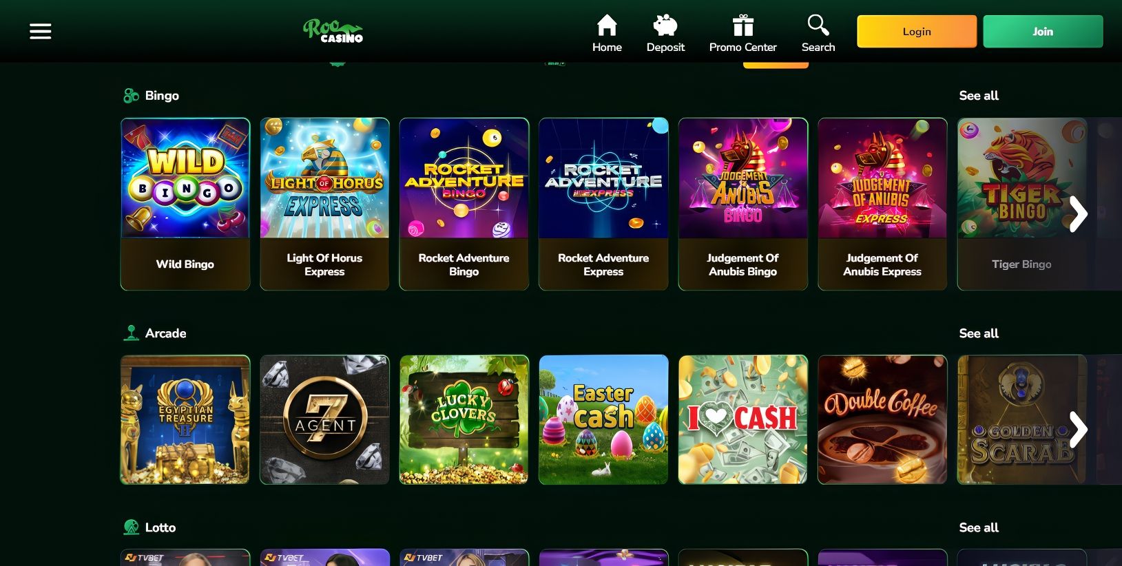 Roo casino desktop screenshot 2