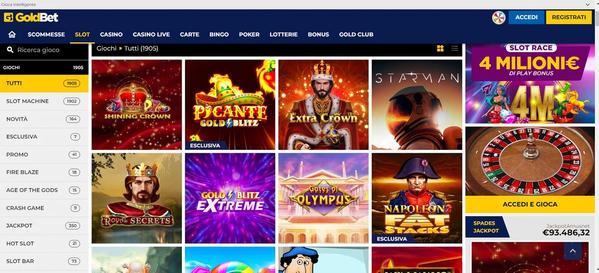Goldbet desktop screenshot 2
