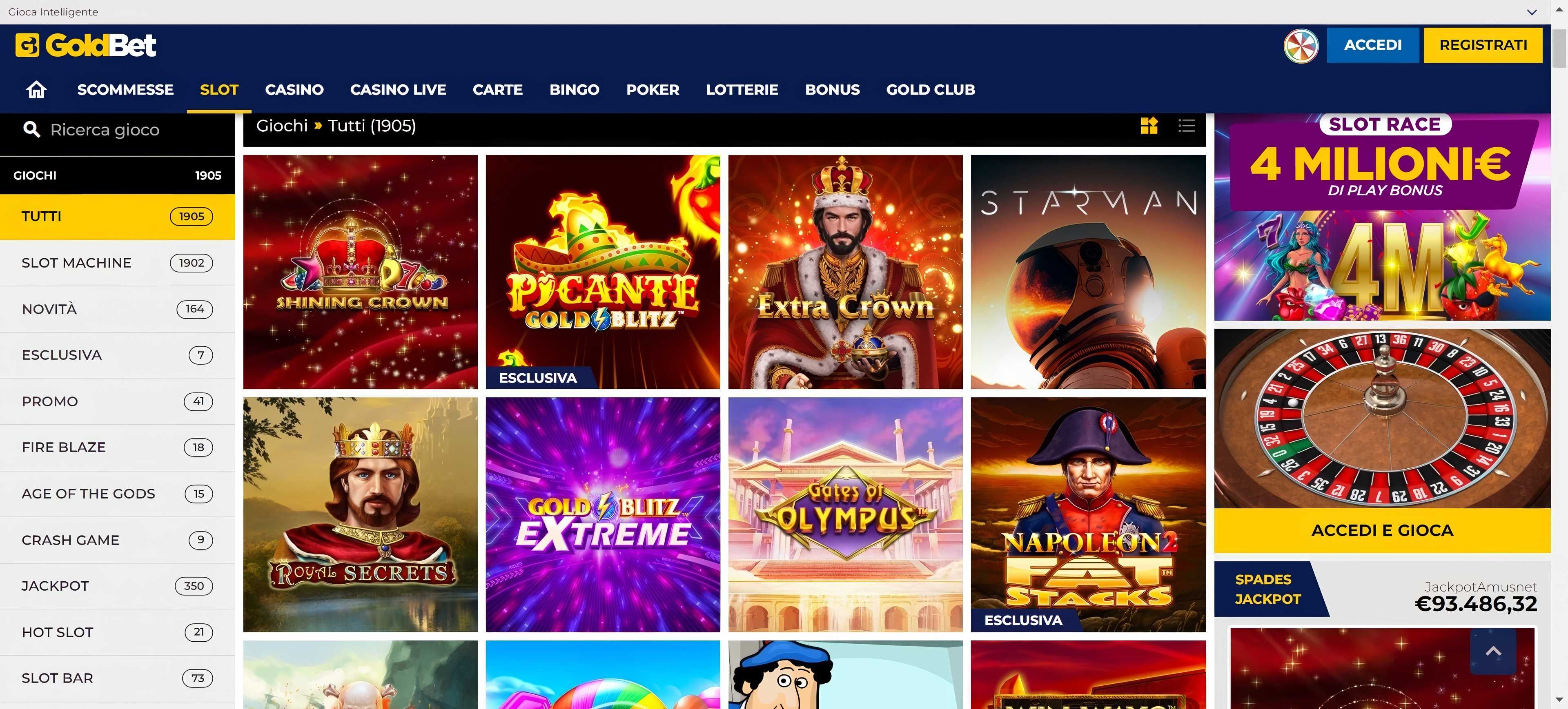 Goldbet desktop screenshot 2