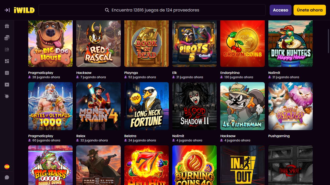 iWild Casino desktop screenshot 2