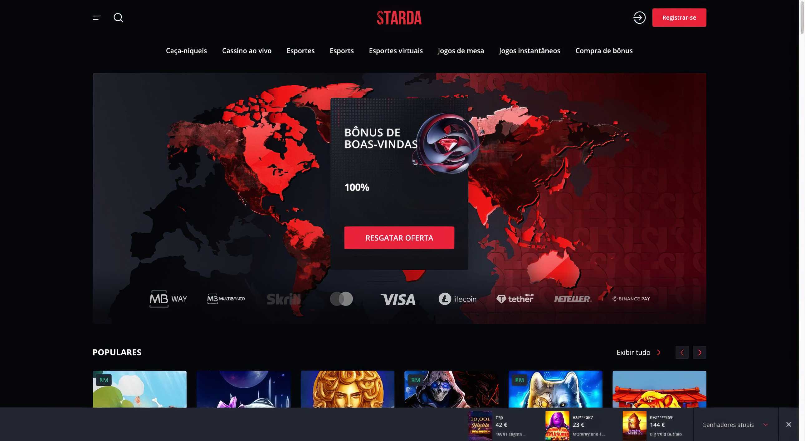 starda casino desktop home