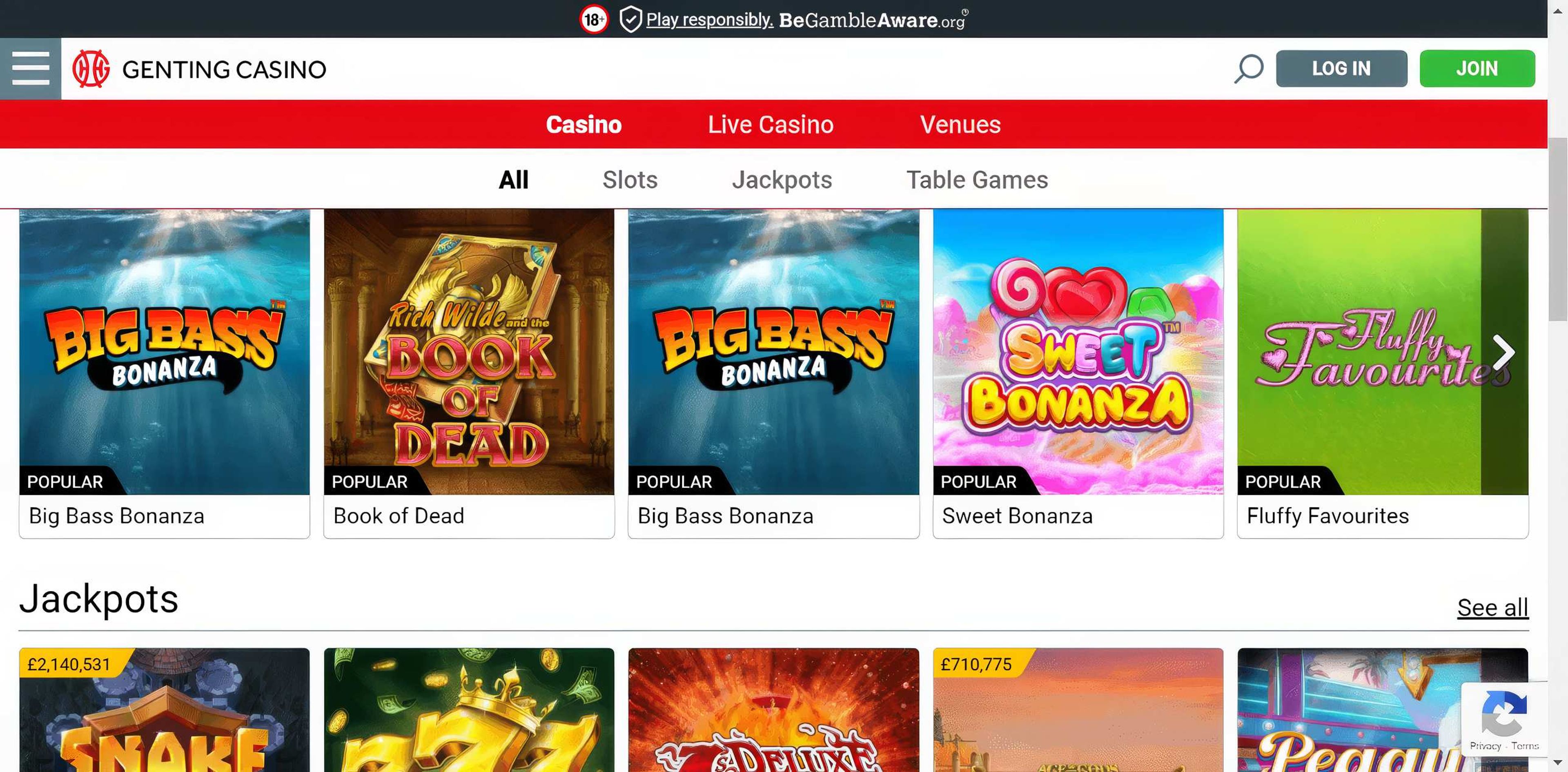 Genting Casino desktop screenshot 2