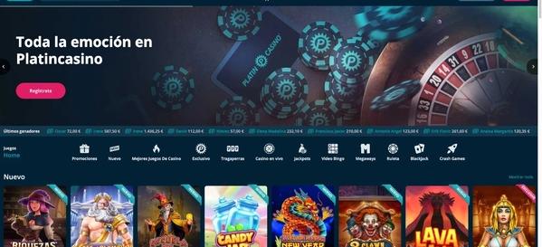 Página de inicio de casino de Platin Casino