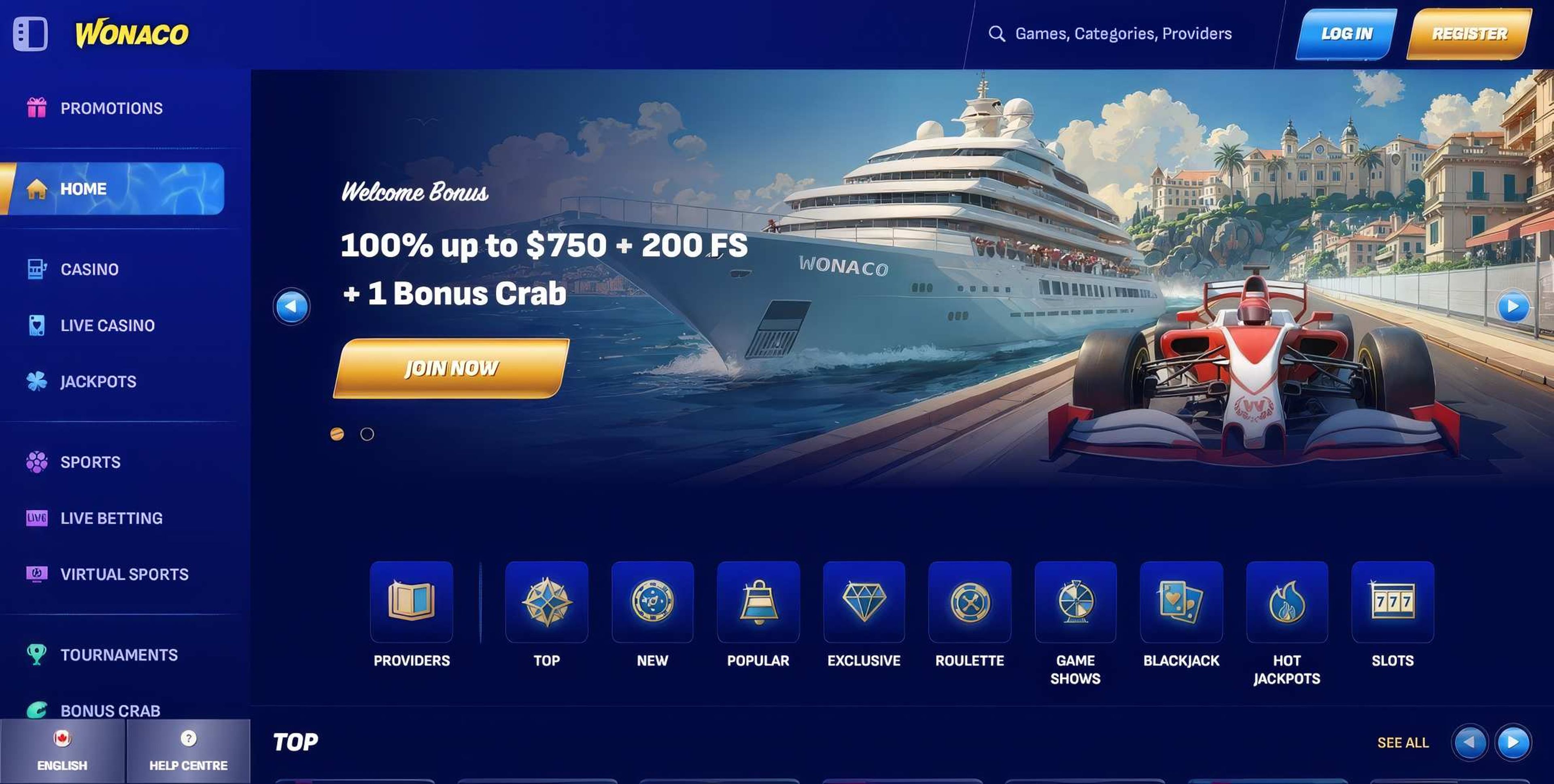 Wonaco desktop screenshot 1