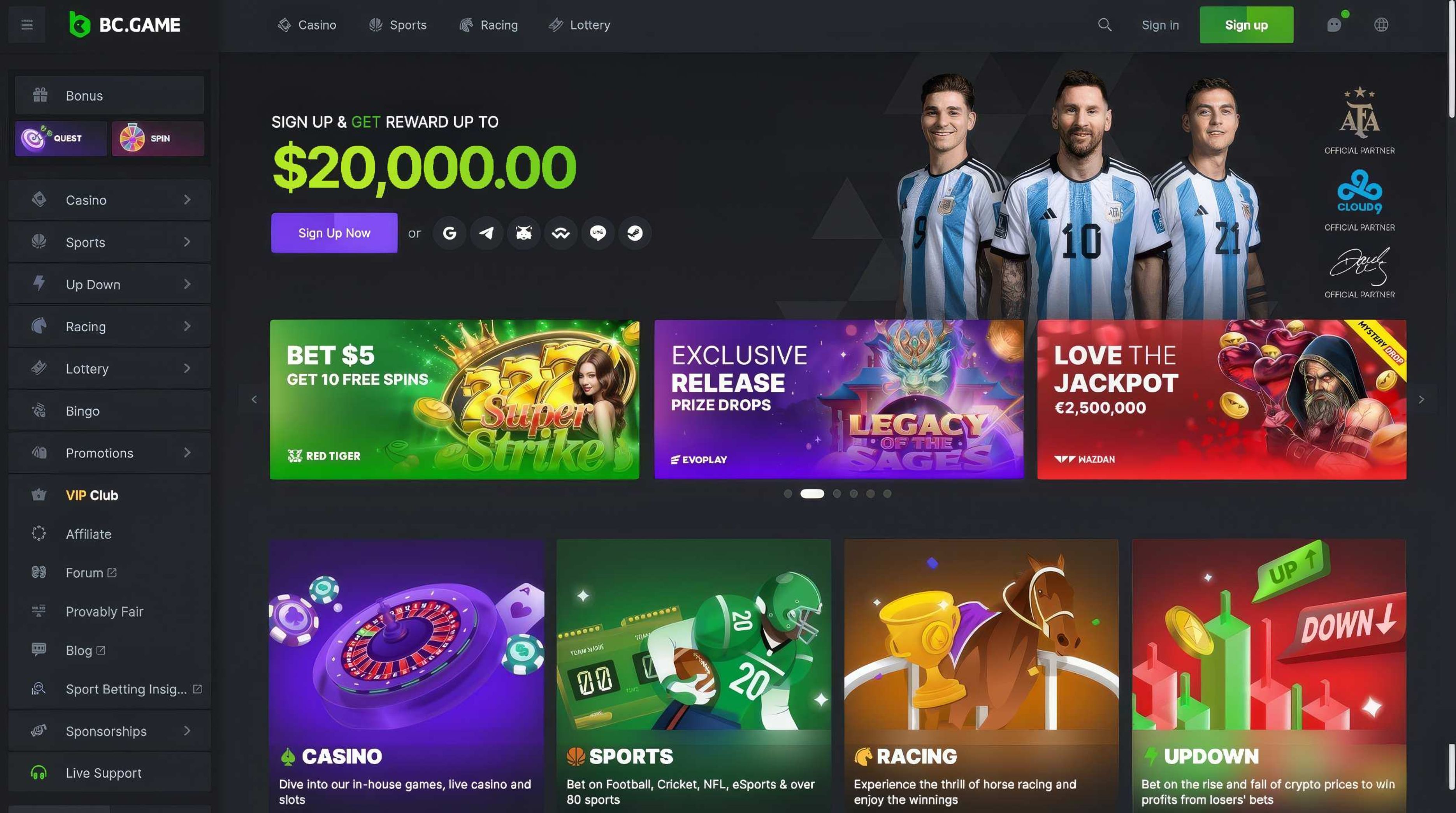 BC.game desktop screenshot 1