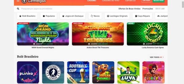 LeoVegas desktop home