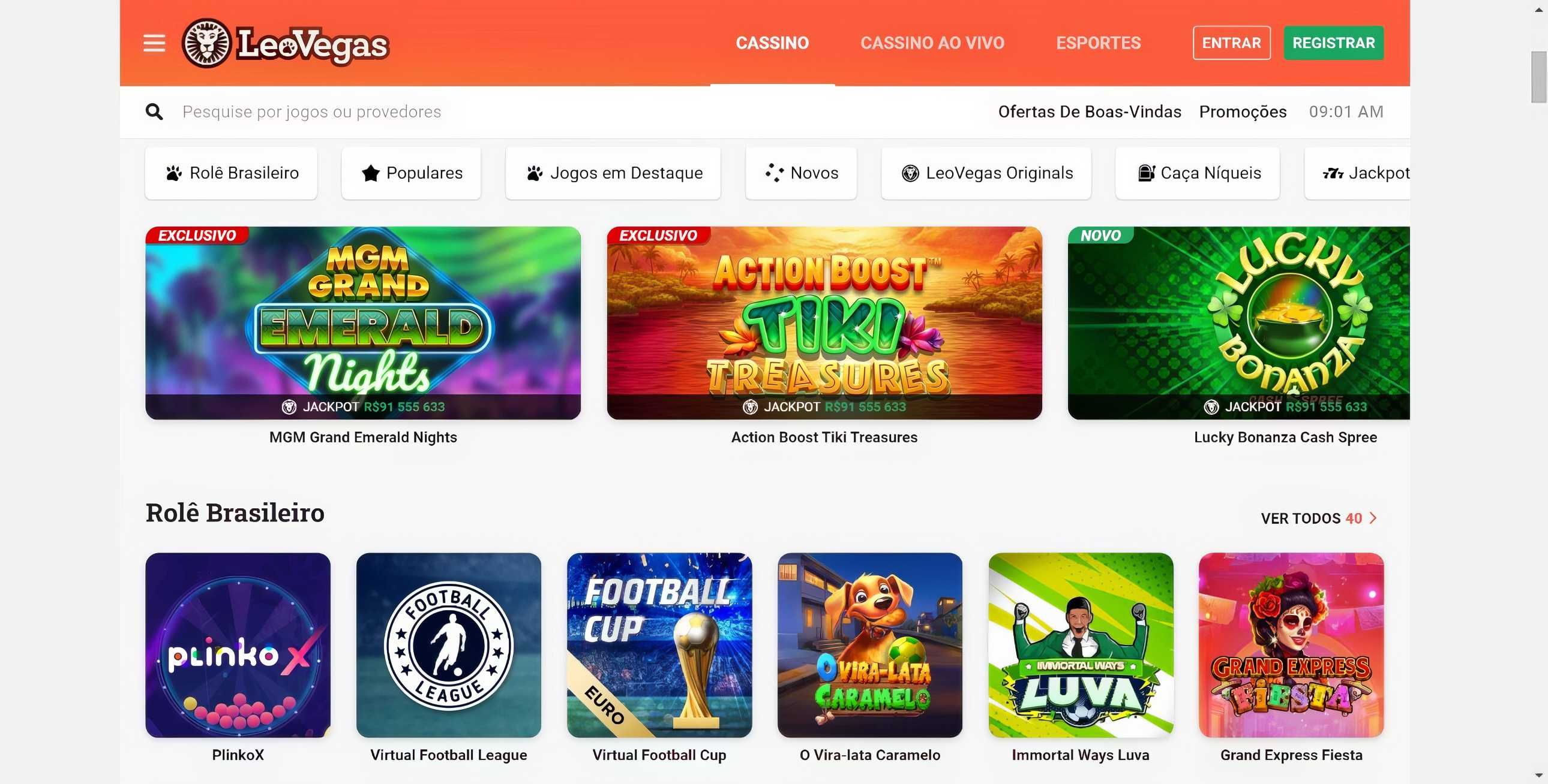 LeoVegas desktop screenshot 1