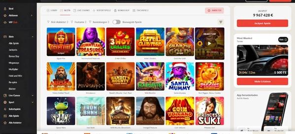 1GO Casino desktop screenshot 2