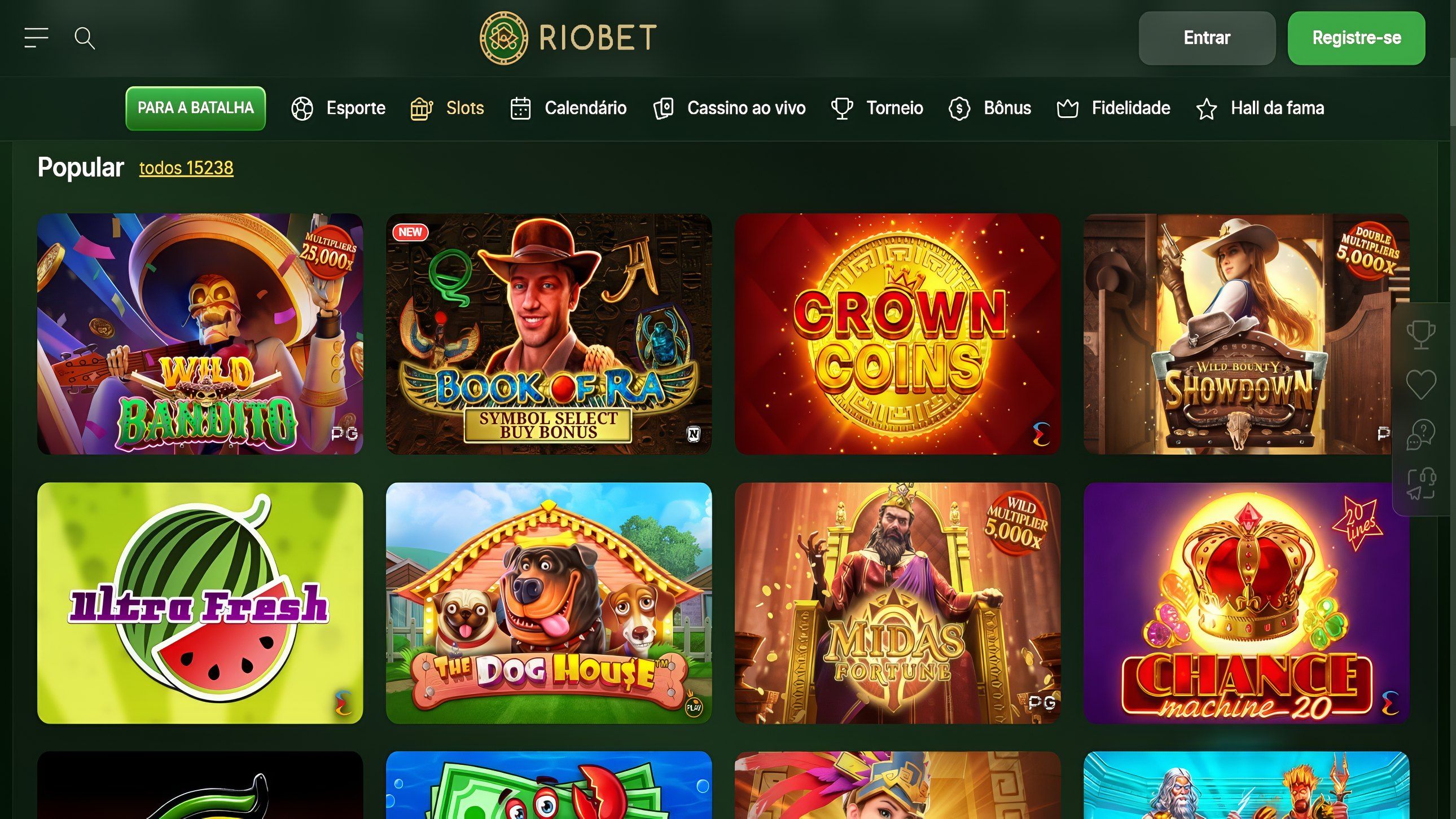 Riobet desktop screenshot 2