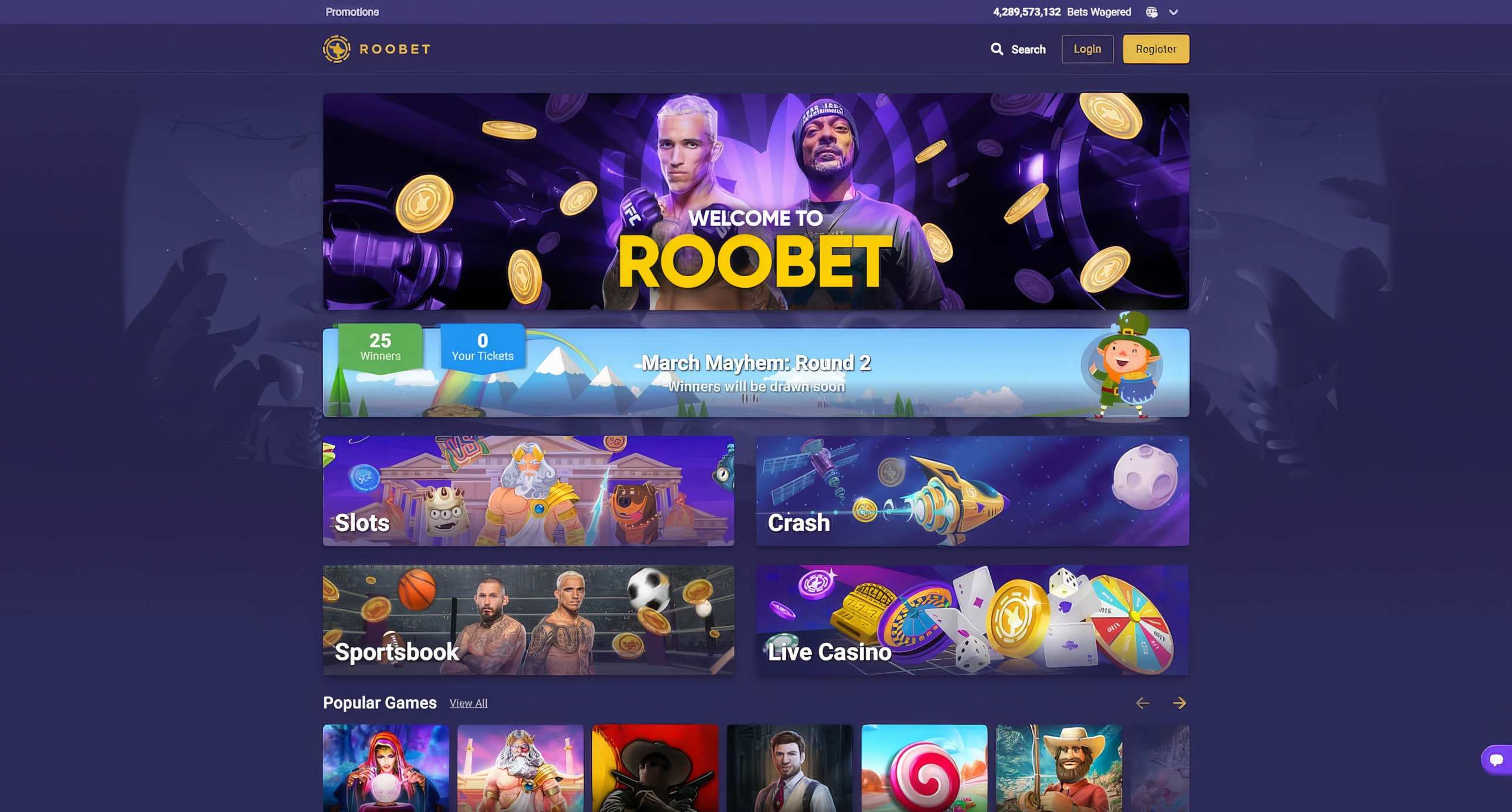 Roobet desktop screenshot 1