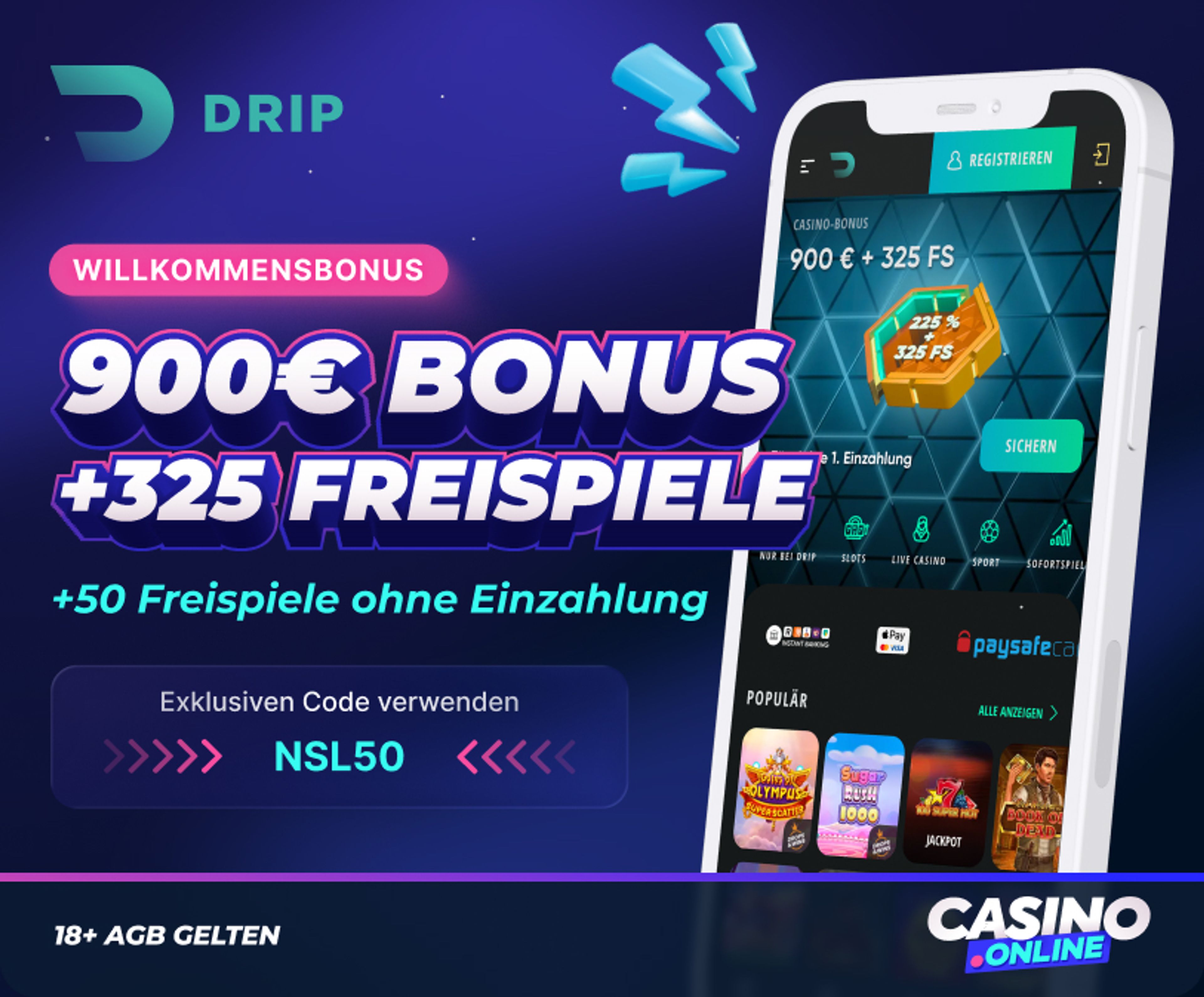 Drip Casino Willkommensbonus