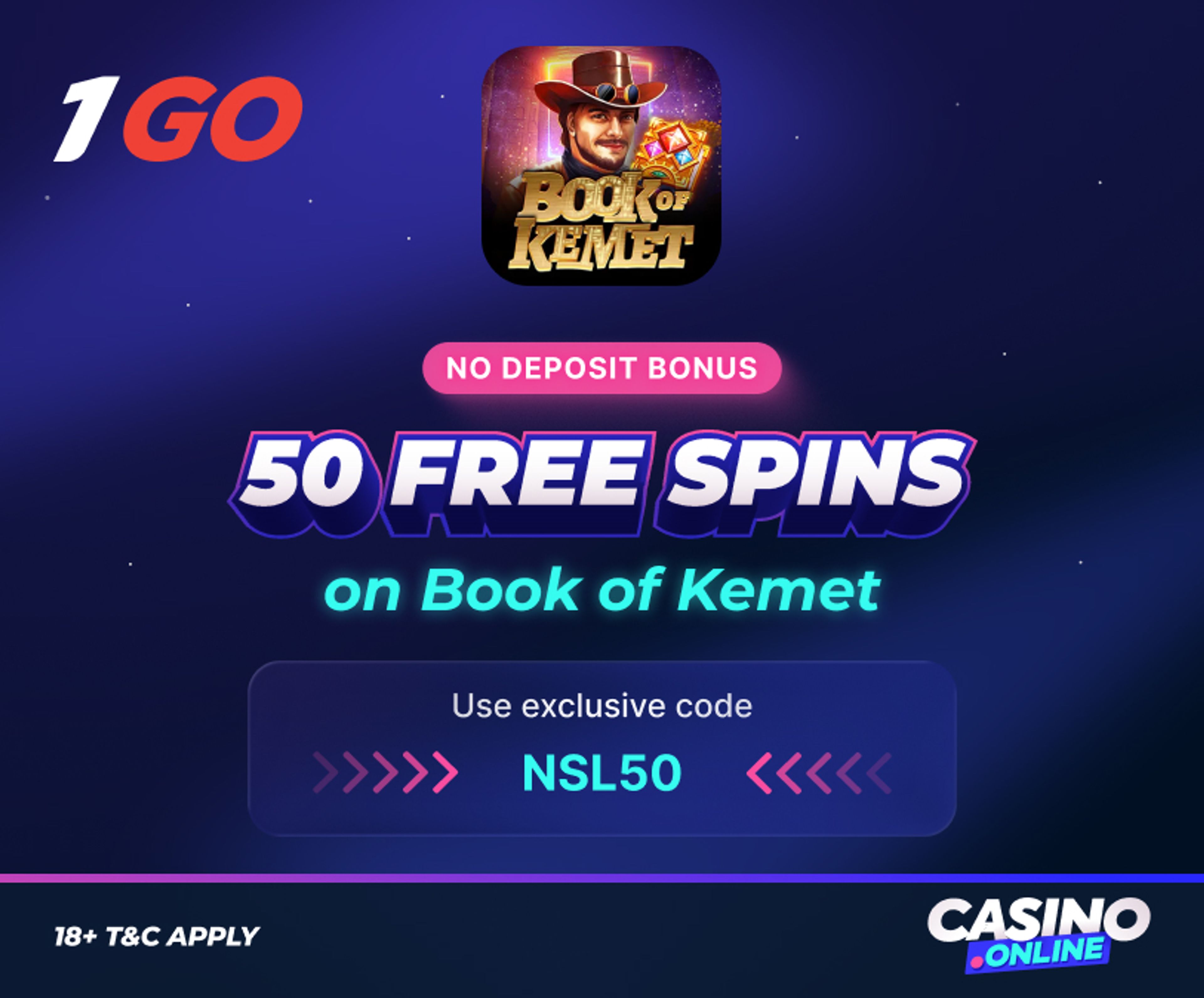 1GO Casino no deposit bonus offer