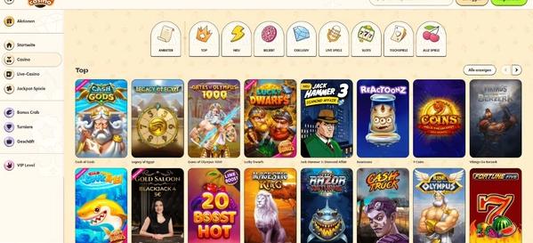 vinyl casino spieleauswahl