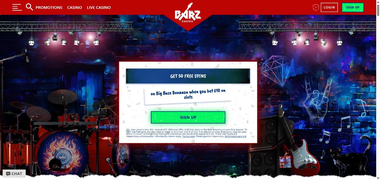 Barz Casino desktop screenshot 1