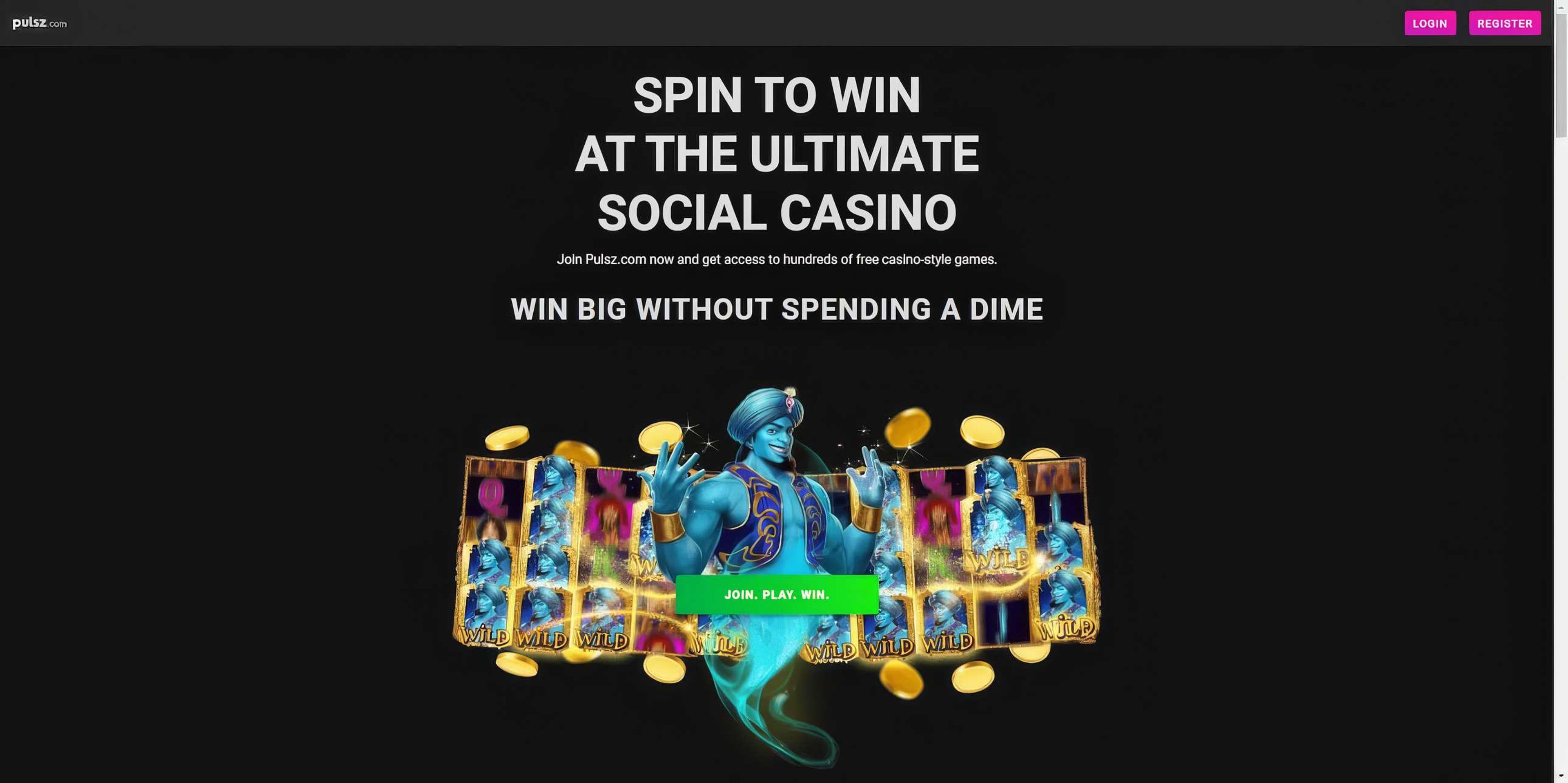 Pulsz Casino desktop screenshot 1