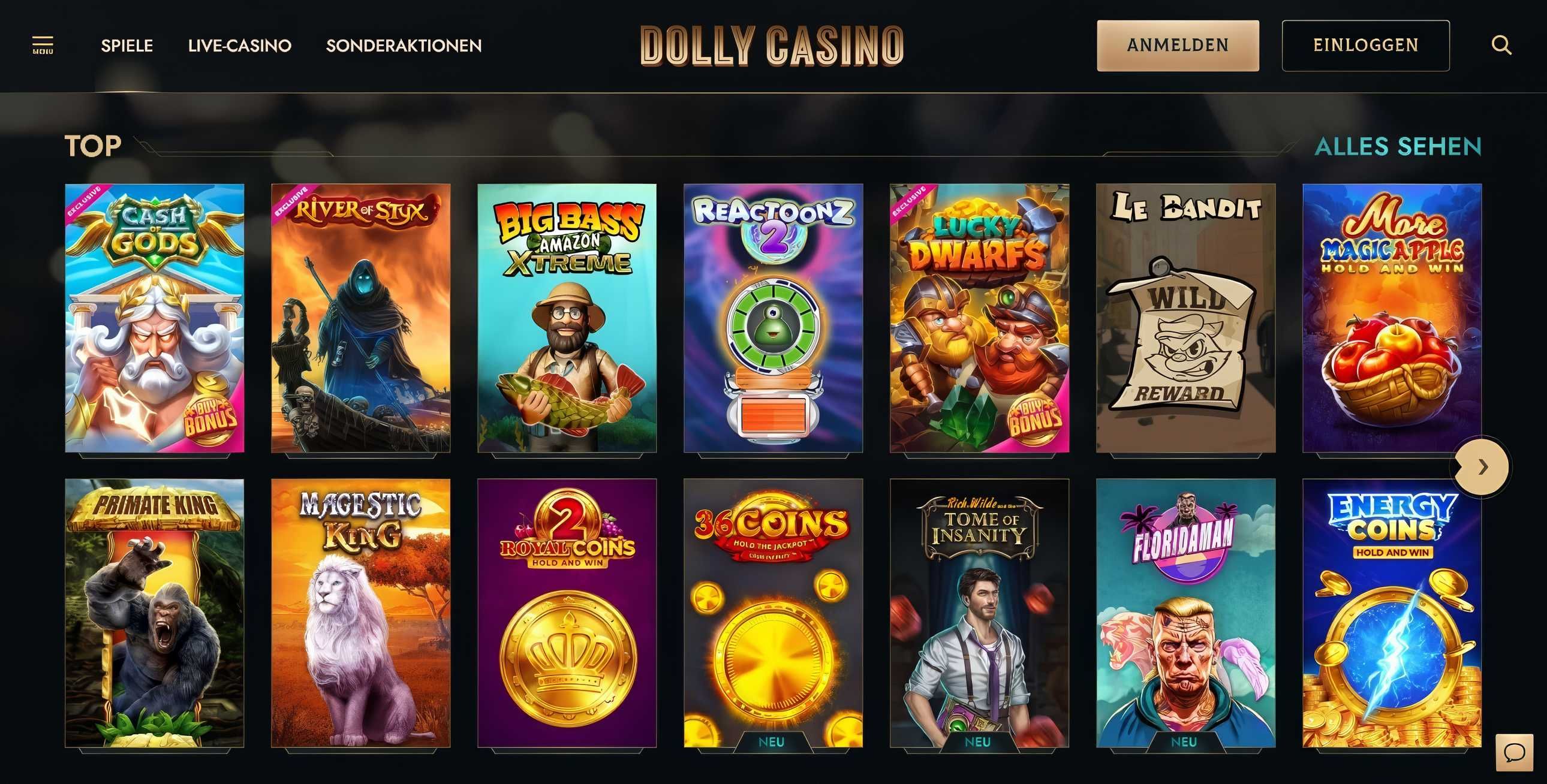 Dolly Casino desktop screenshot 2