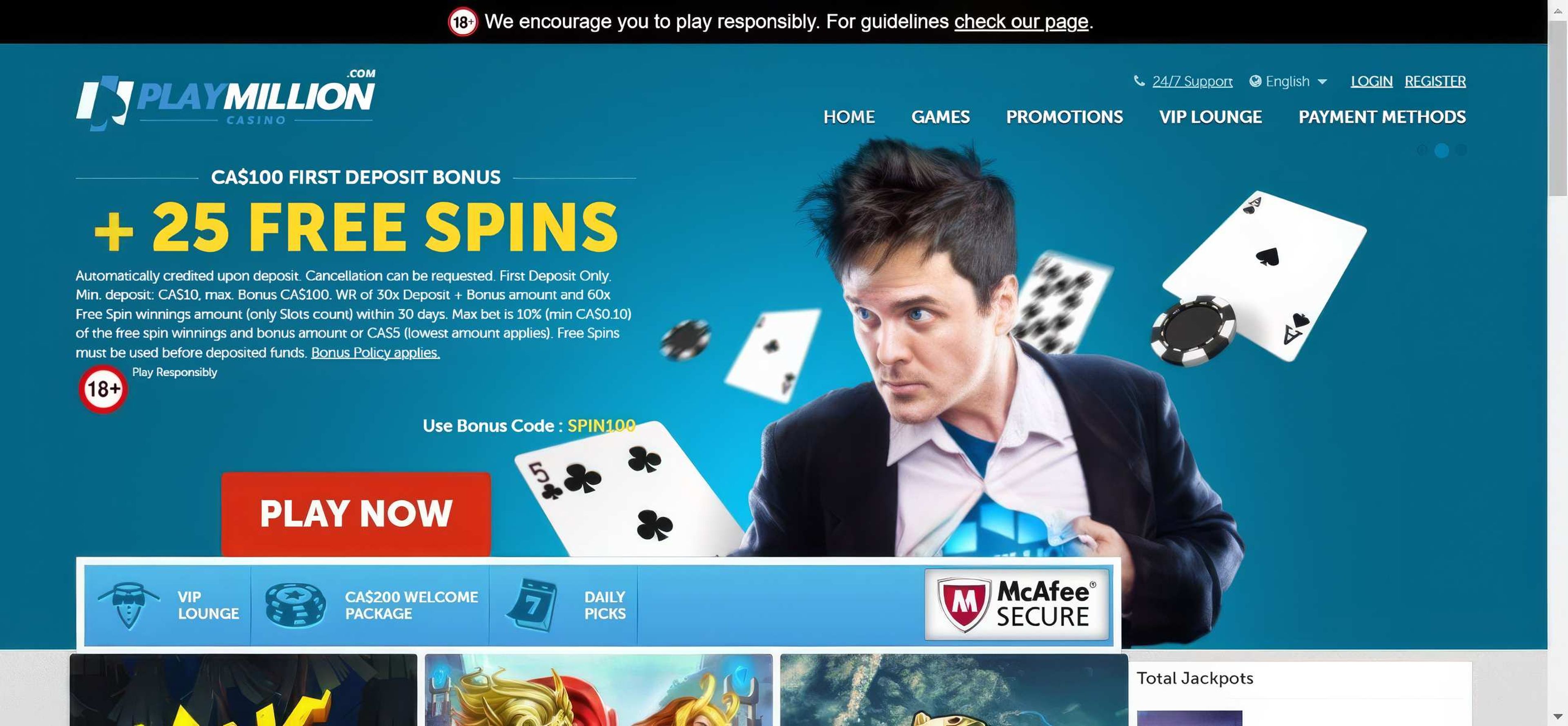 Playmillion desktop screenshot 1