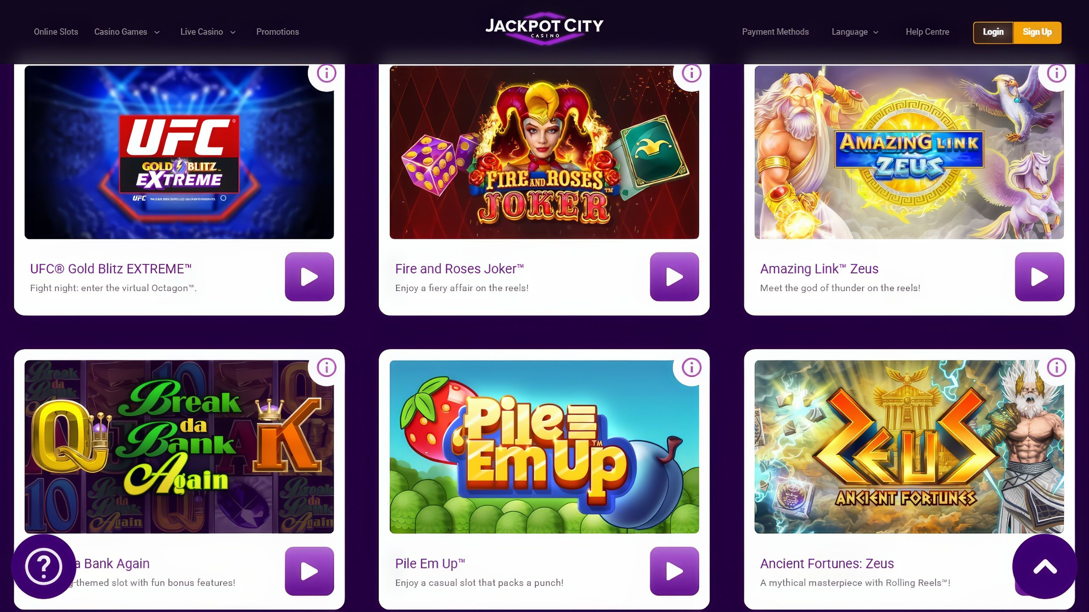 JackpotCity desktop screenshot 2