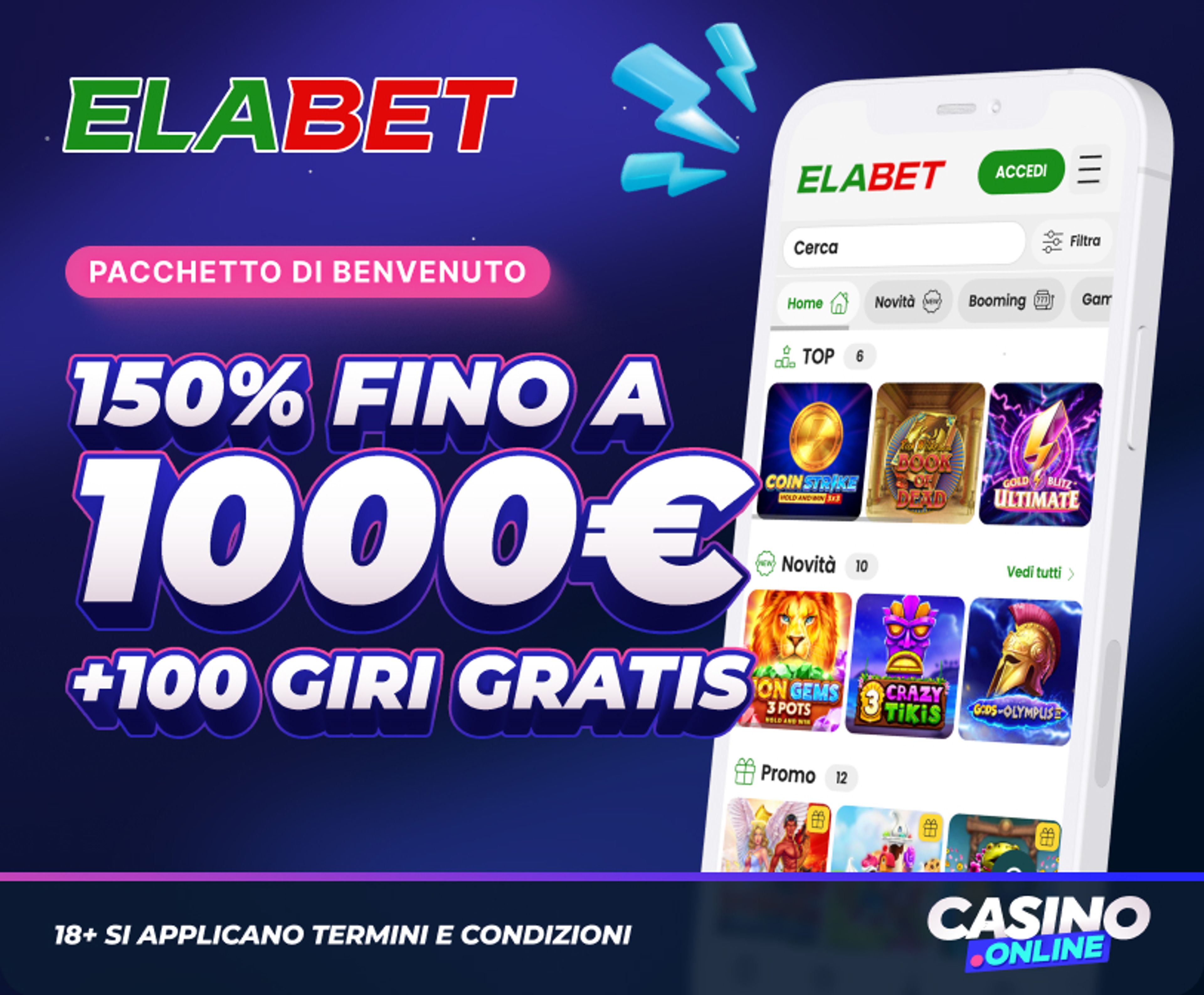 Elabet Casino Bonus Benvenuto
