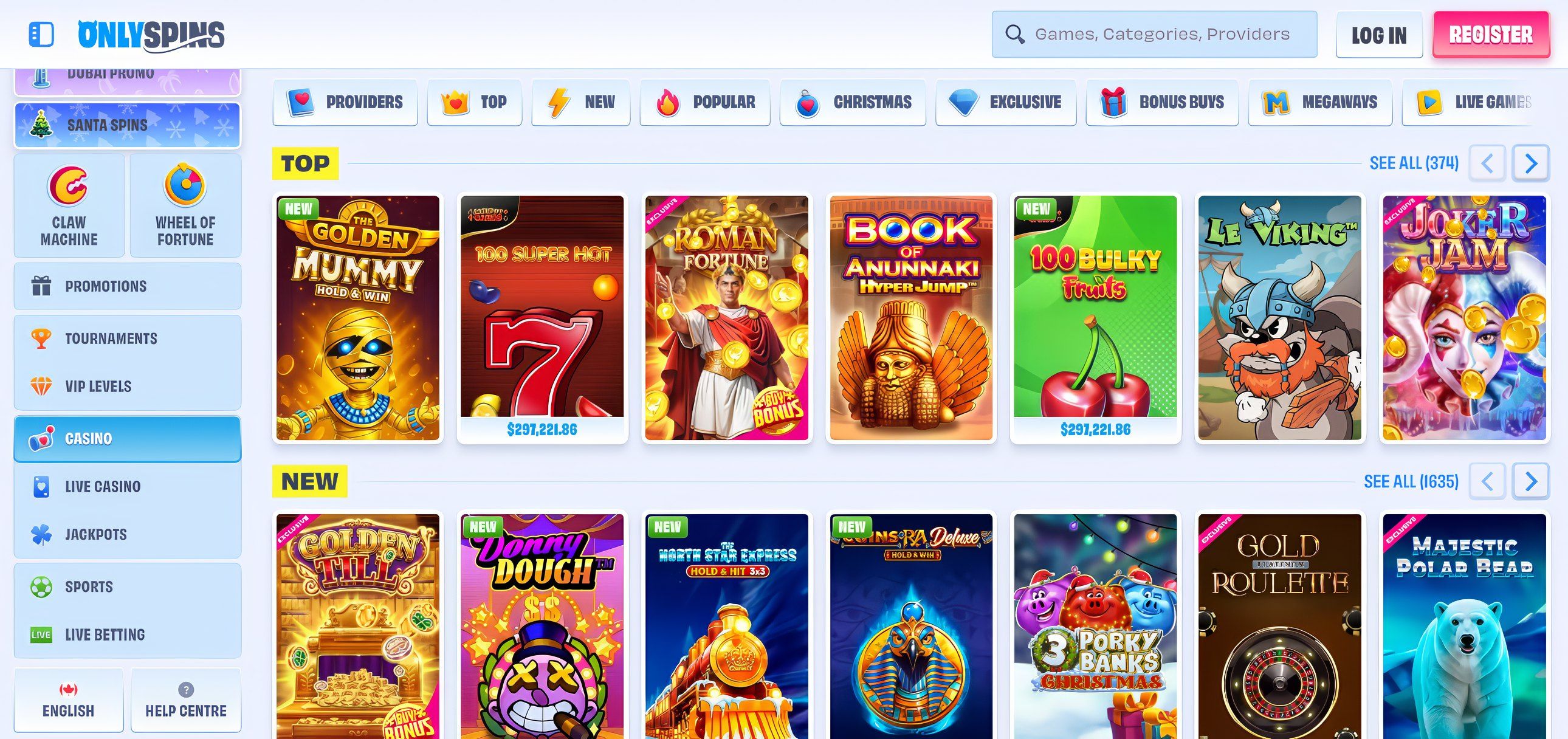 OnlySpins desktop screenshot 2