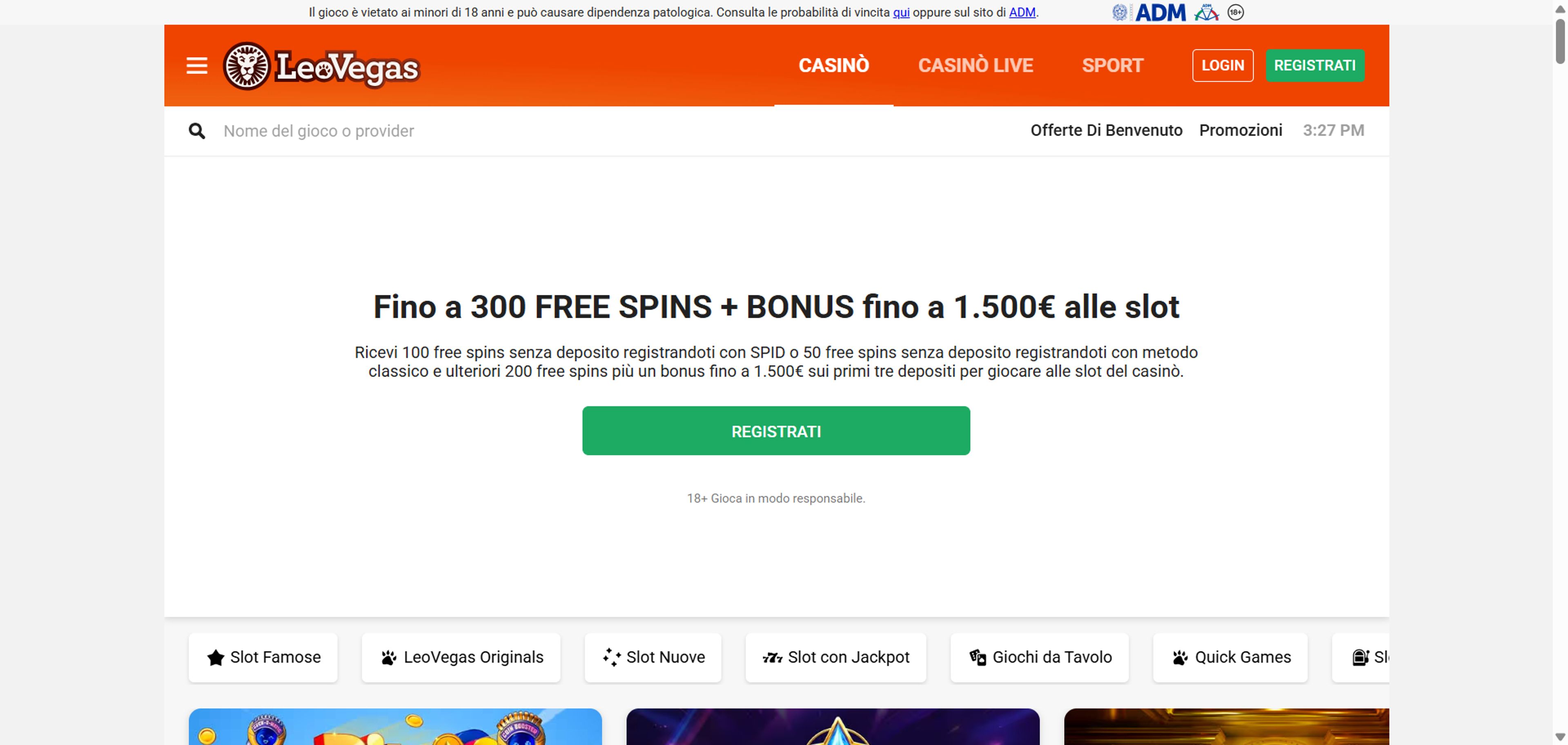 LeoVegas desktop screenshot 1