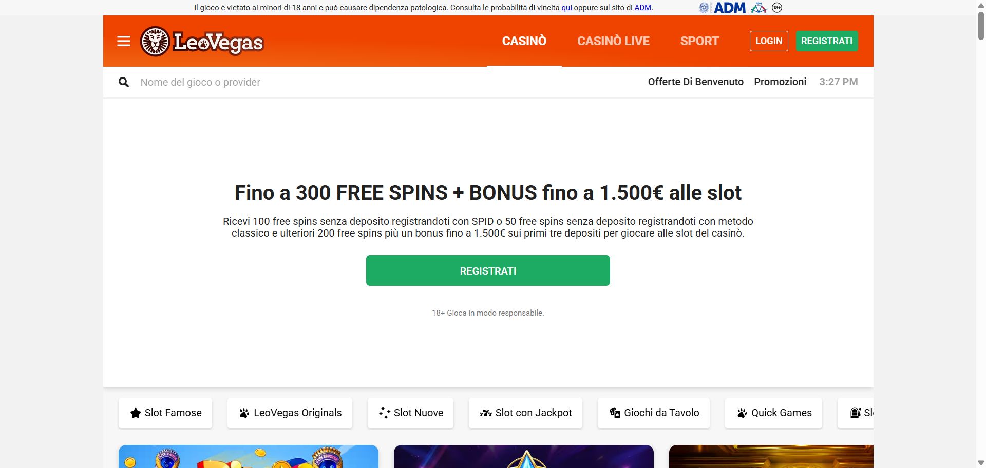 LeoVegas desktop screenshot 1