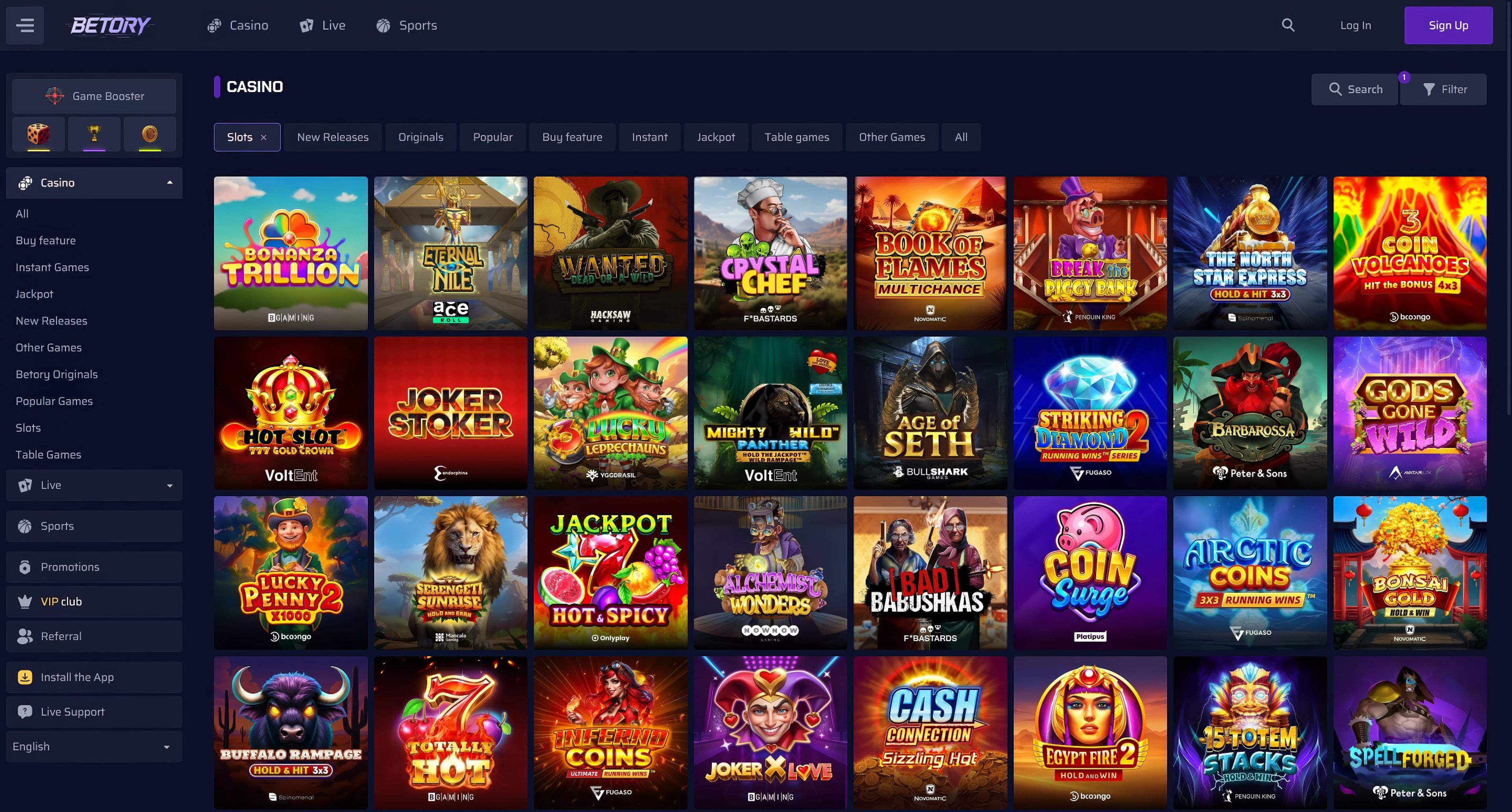 Betory desktop screenshot 2