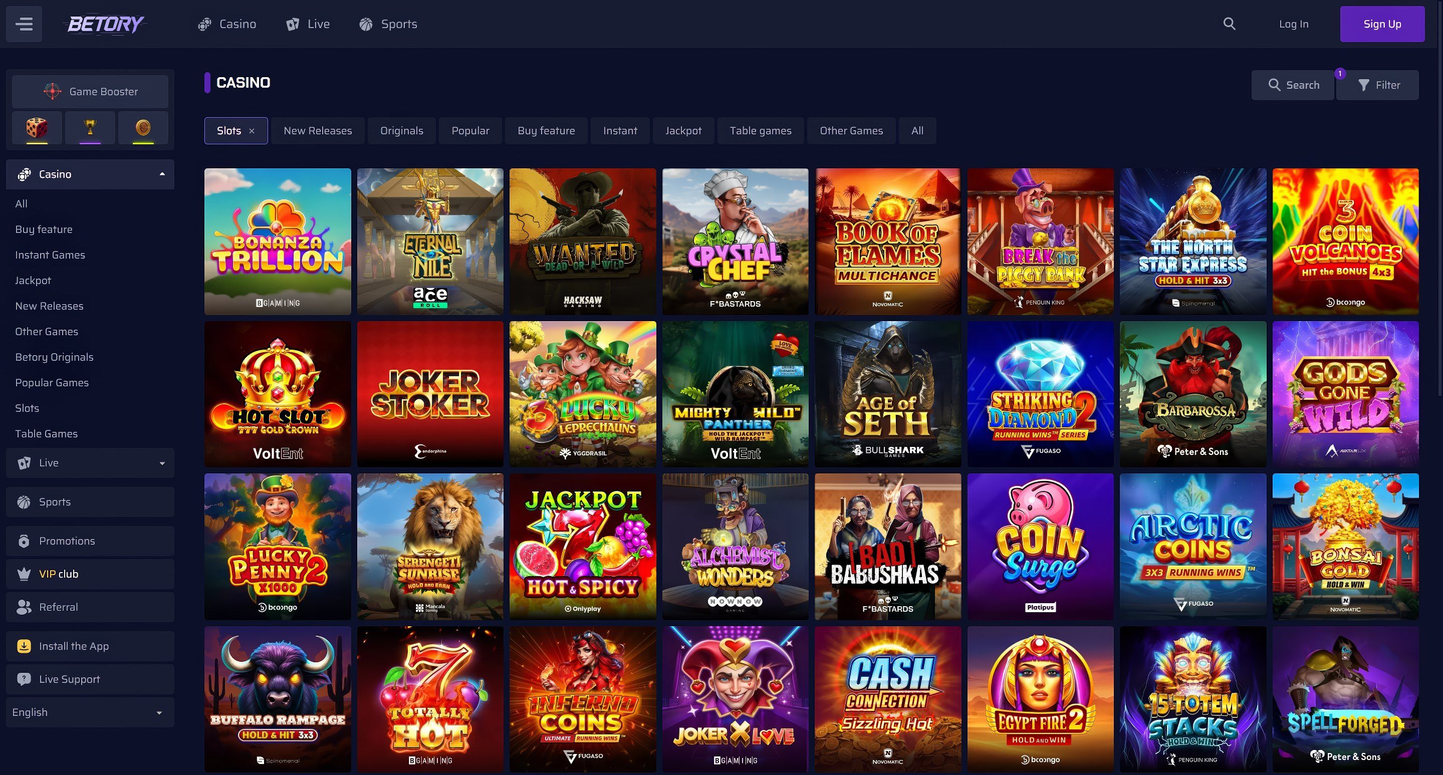 Betory desktop screenshot 2