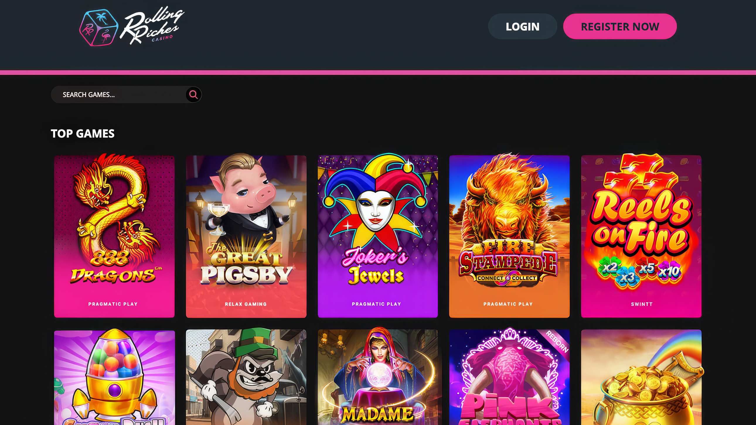 Rolling Riches Casino desktop screenshot 2